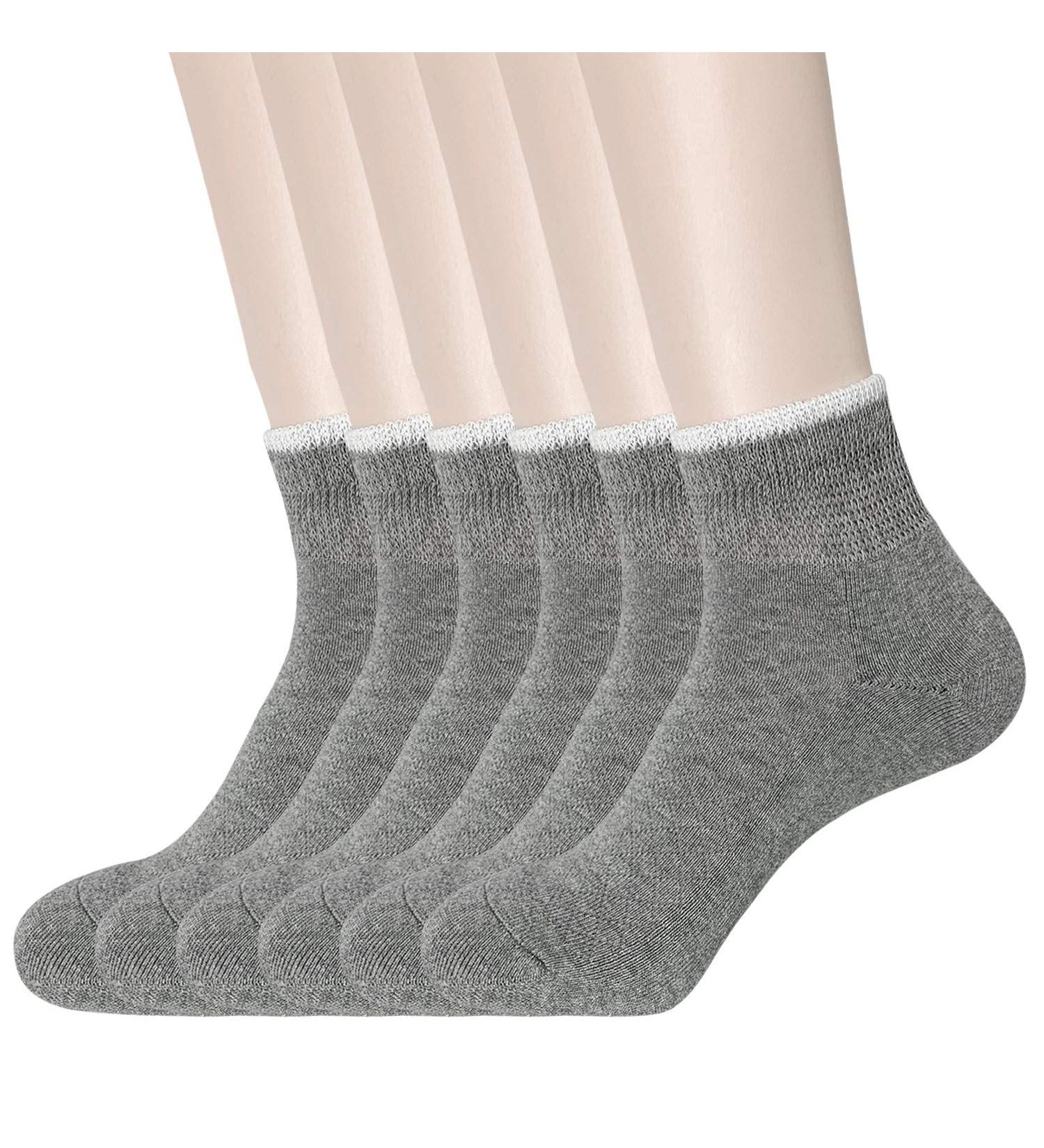 KONY Women's Cushioned Diabetic Socks 6 Pairs - Size 6-9 Medium Grey - Buy Online on GoSupps.com