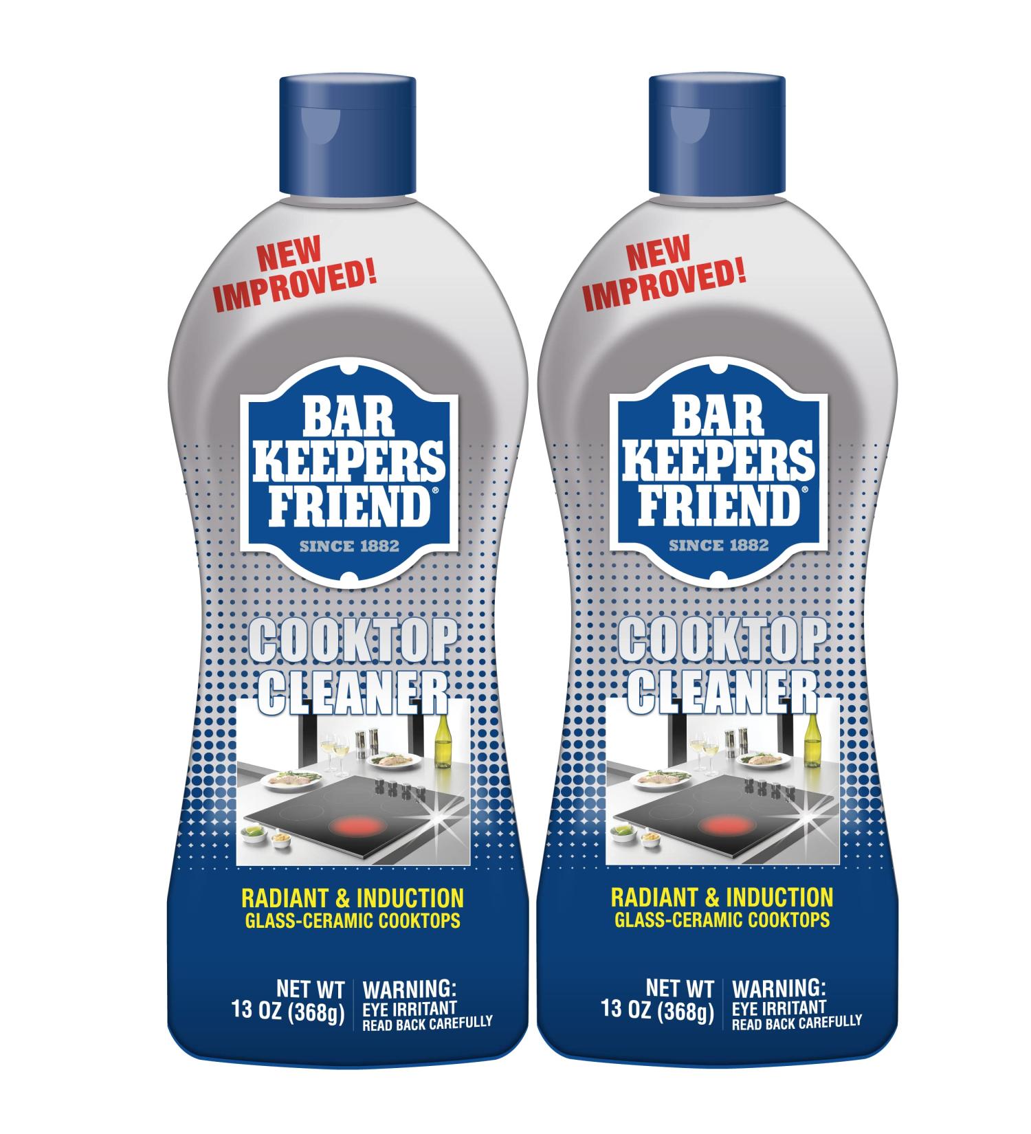 BAR KEEPERS FRIEND Multipurpose Cooktop Cleaner - 13 oz Liquid Stovetop Cleanser for Glass Ceramic Surfaces, Copper, Brass, Chrome, Stainless Steel, Porcelain Sinks - Buy Online on GoSupps.com
