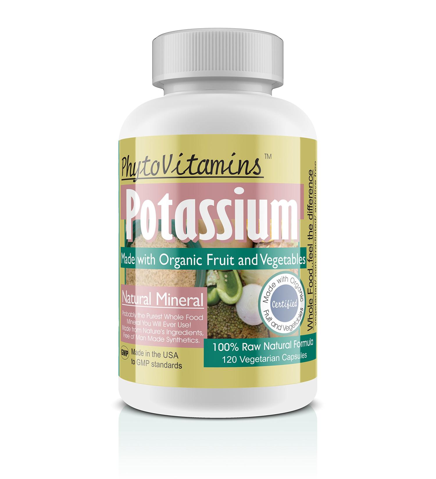 Organic Whole Food Potassium 120-Count Vegetarian Capsules by PhytoVitamins