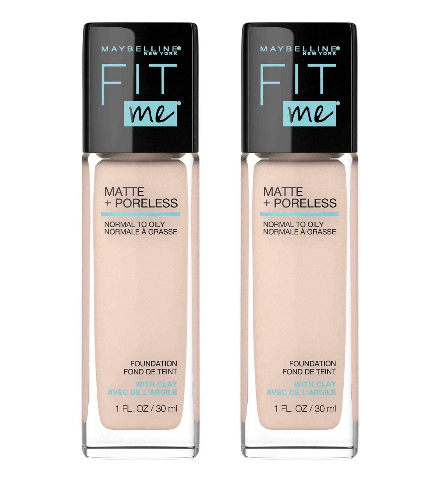 Maybelline Fit Me Matte + Poreless Liquid Foundation Makeup 112 Natural Ivory 1 Fl Oz x 2 - Pack of 2 | Oil-Free Formula - Buy Online on GoSupps.com