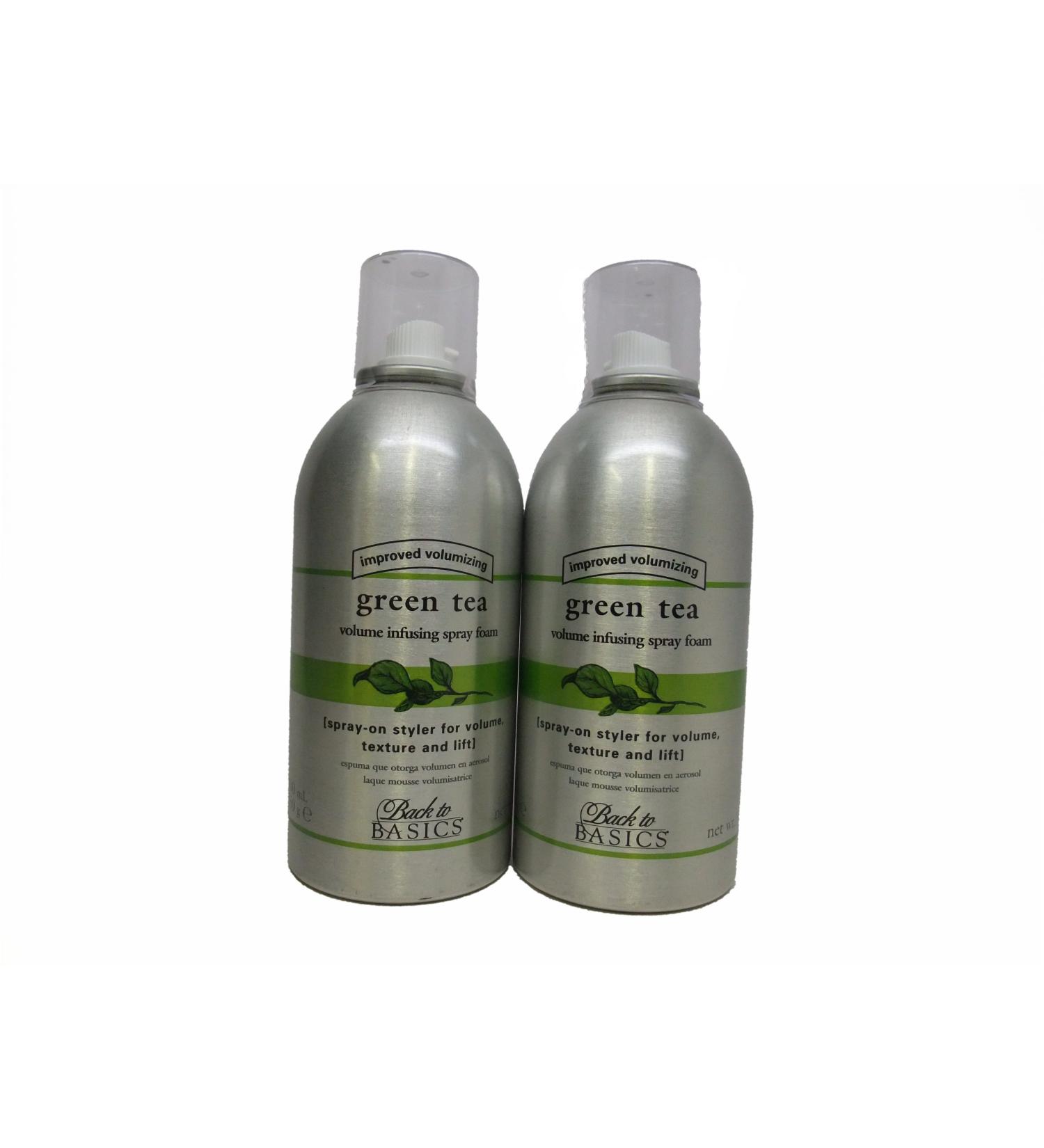 Back to Basics Green Tea Volume Infusing Spray Foam 9oz (Pack of 2)