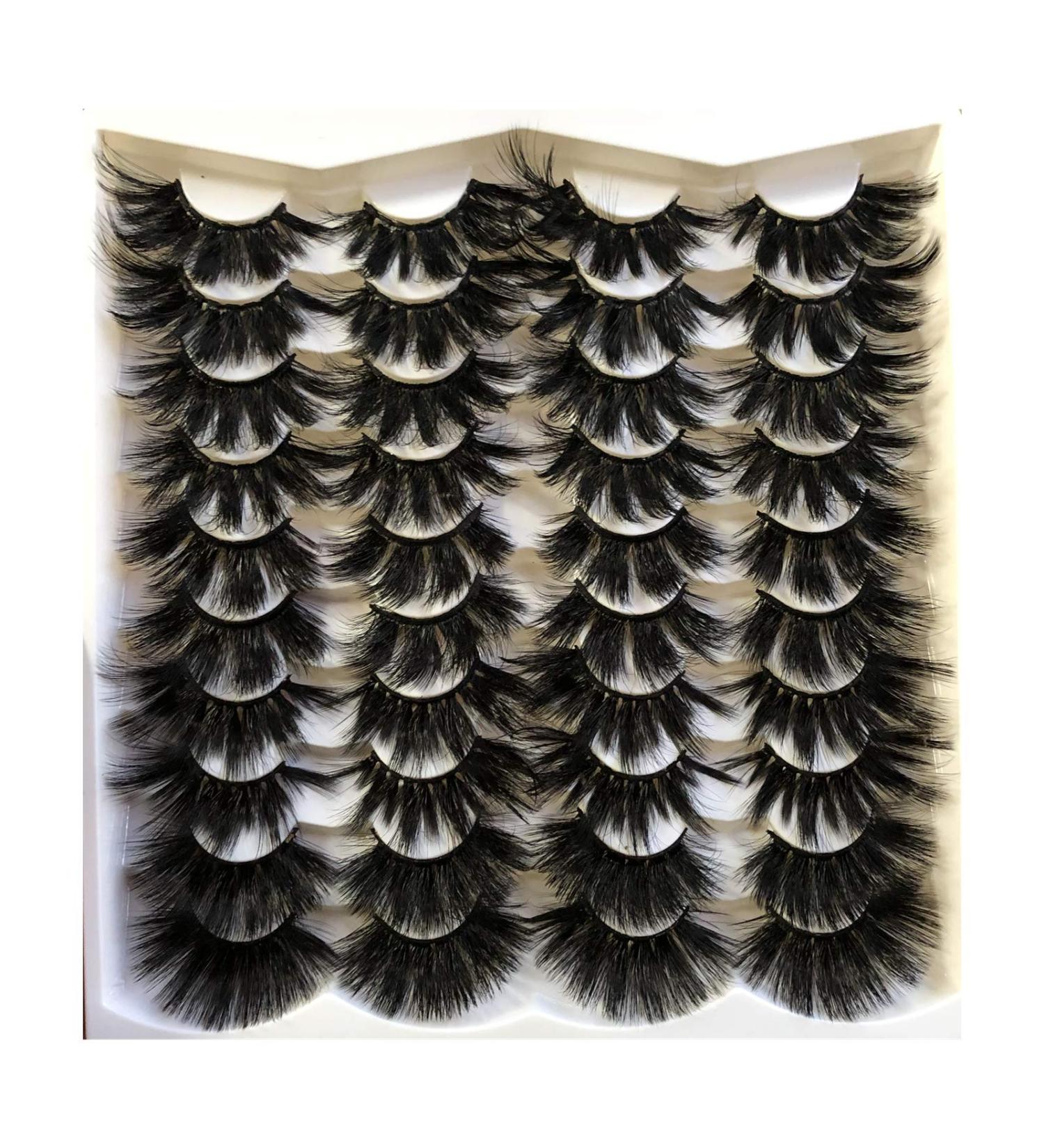 Pooplunch 25MM Faux Mink Lashes - 20 Pairs Fluffy & Dramatic Wholesale Pack - Buy Online on GoSupps.com