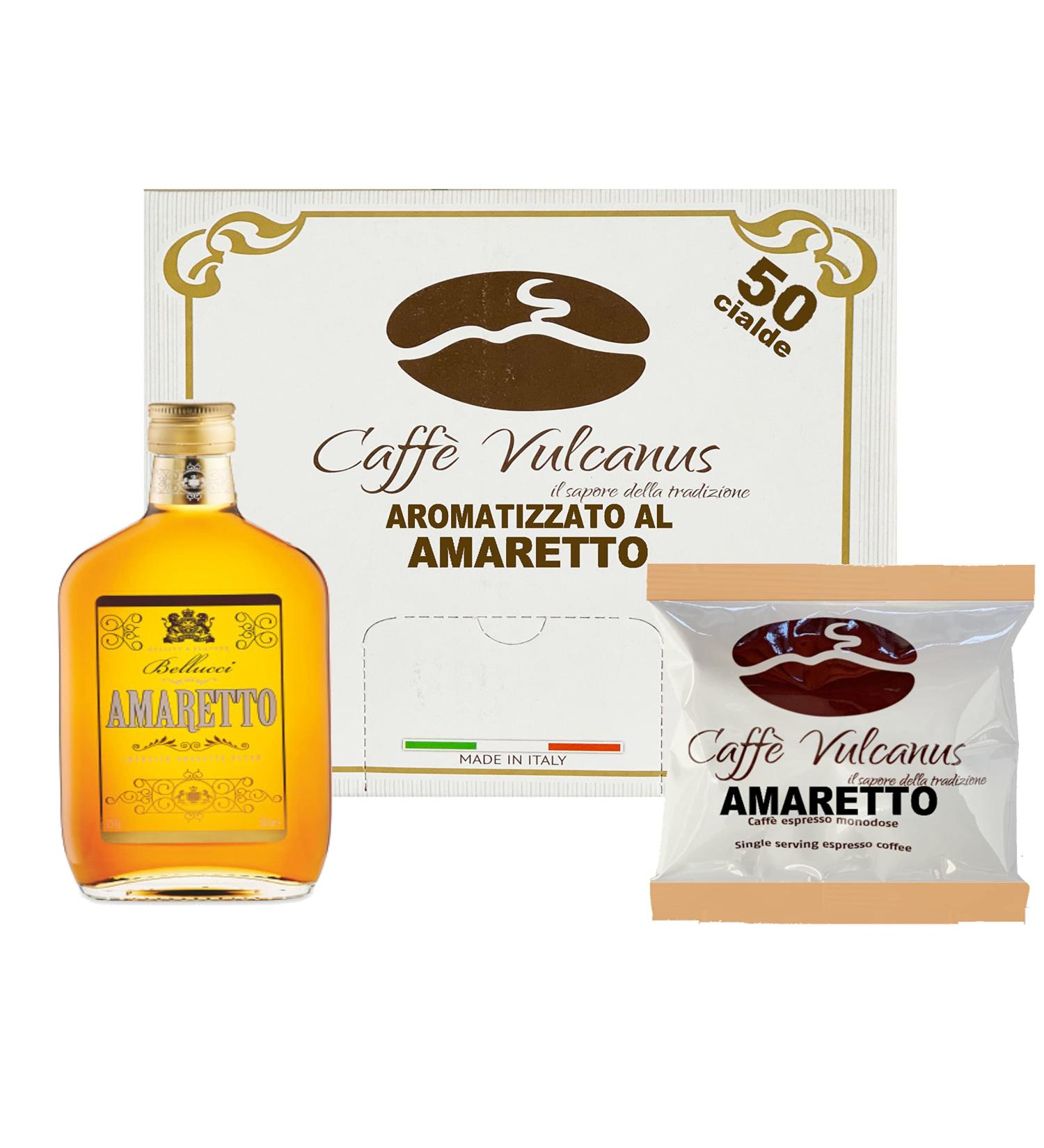 Caff Vulcanus Caff Vulcanus - 50 Compostable Pods ESE44 - Coffee Flavoured (Amaretto Pack of 50)