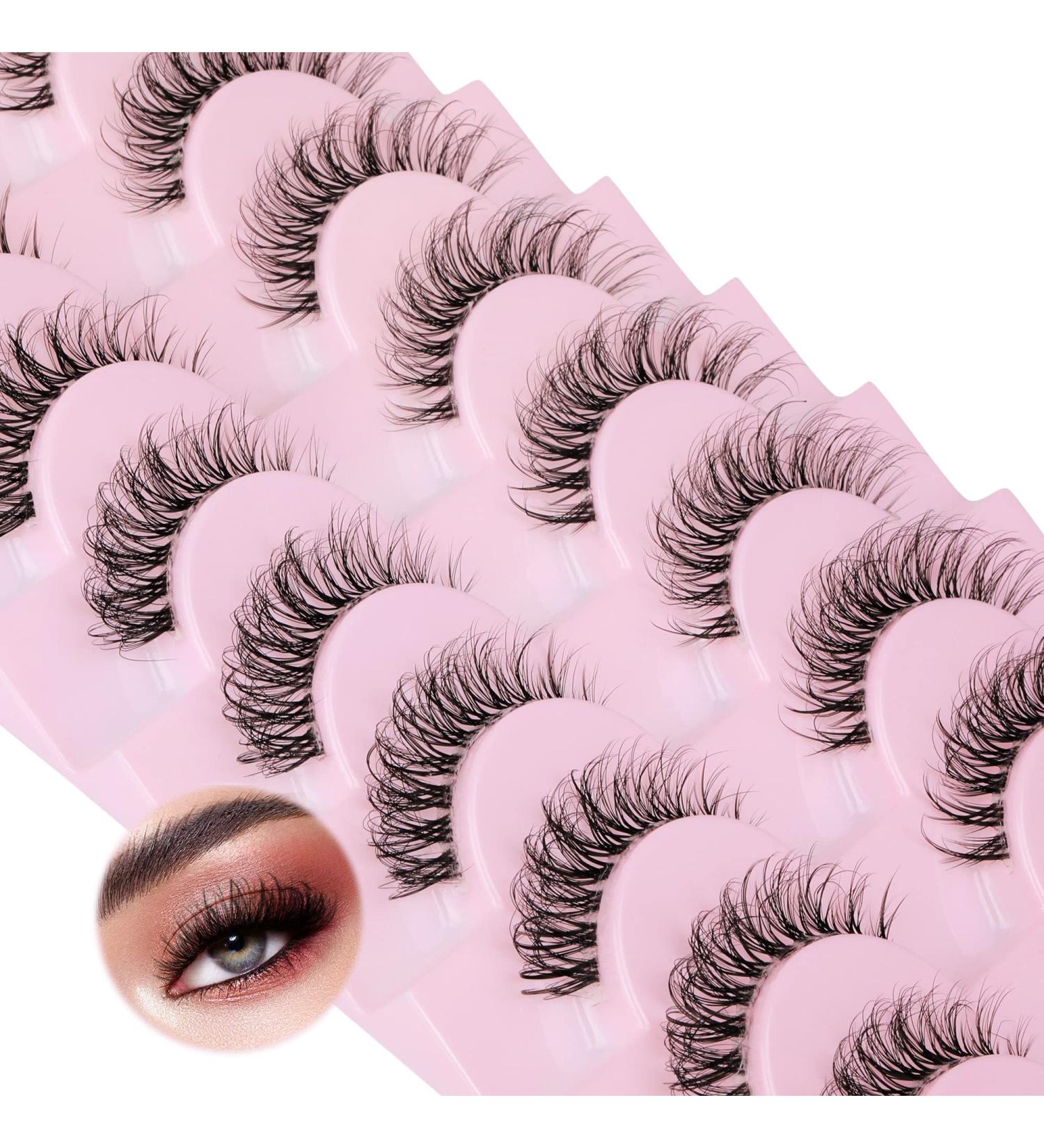 Focipeysa Natural Cat Eye D Curl False Eyelashes - Wispy Faux Mink Lashes with Clear Band for a Stunning Eyelash Extension Look - Buy Online on GoSupps.com