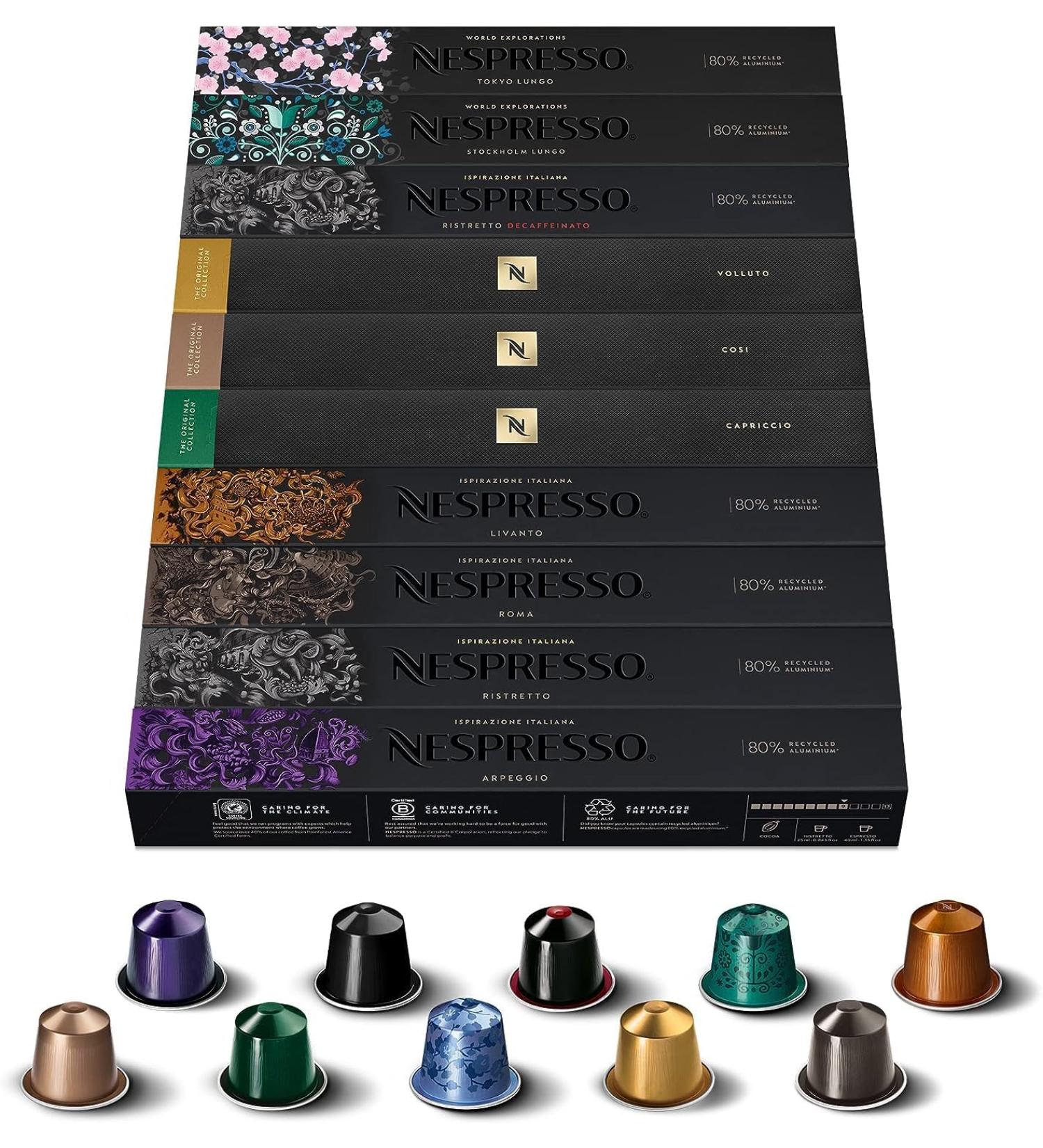 Nespresso - Lot de 100 capsules originales - R f rences mixtes - Buy Online on GoSupps.com