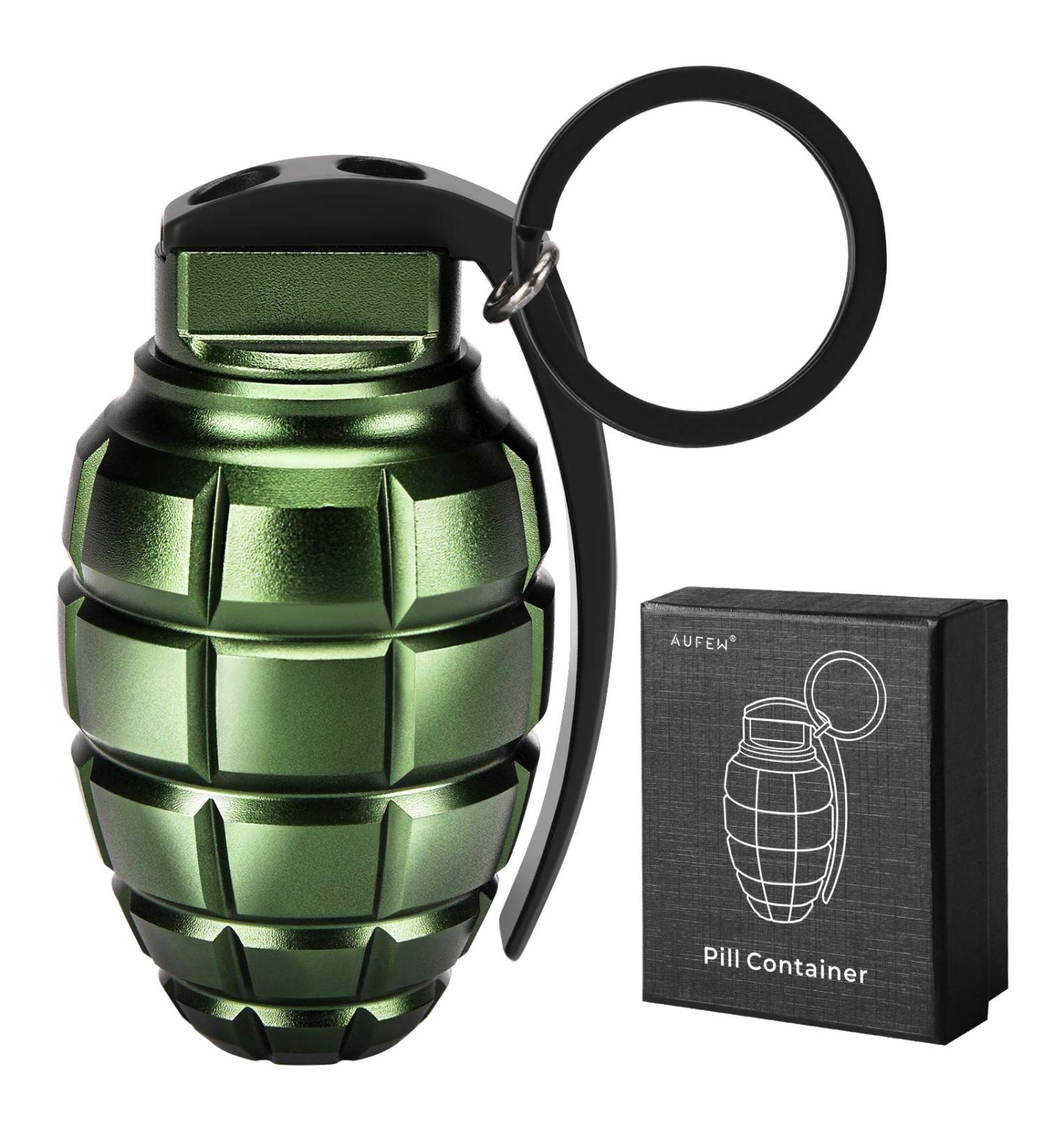 Green Keychain Pill Holder & Storage Case - Waterproof EDC Gadget Dry Box for Outdoor Adventures - Buy Online on GoSupps.com