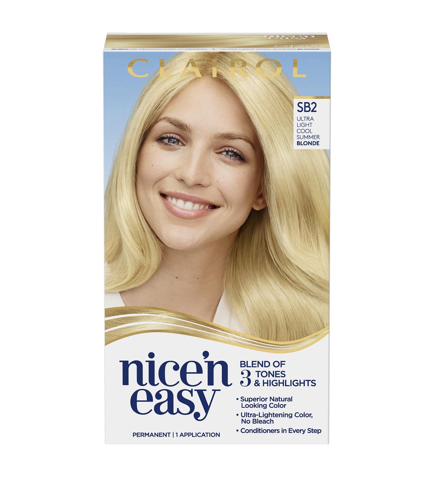 Clairol Nice'n Easy SB2 Ultra Light Cool Blonde Hair Dye - 6.26 Fl Oz - Buy Online on GoSupps.com