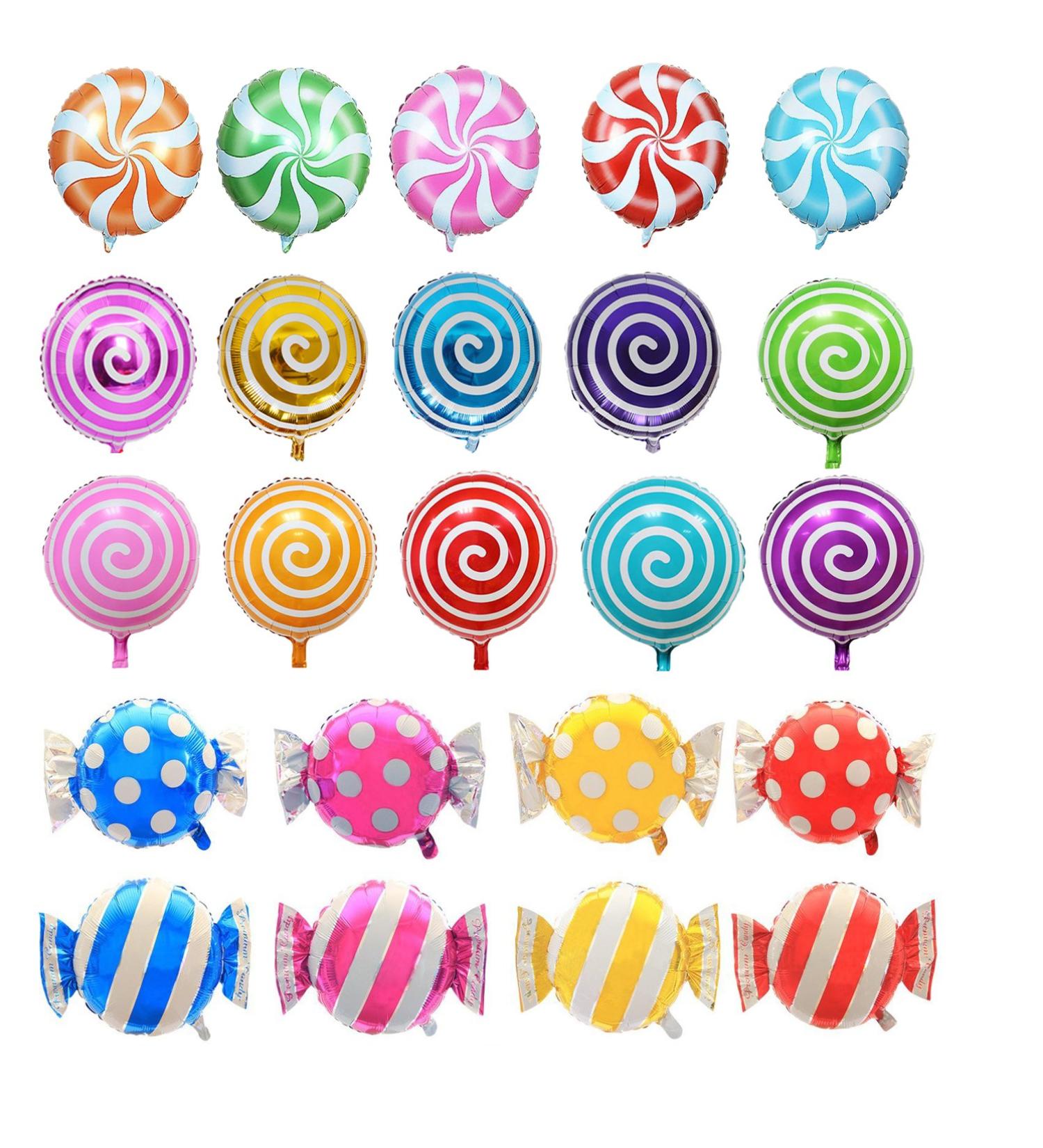 21 pcs 18" Sweet Candy Balloons  Round Lollipop Balloon Birthday Wedding Party Balloons - Buy Online on GoSupps.com