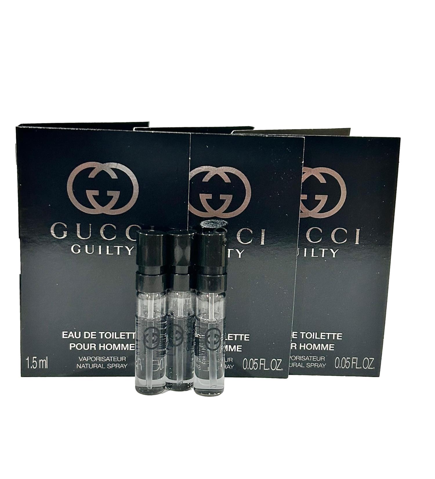 Gucci Guilty Sample Perfume Eau De Toilette Men Spray Pour Homme MINI SMALL Travel Size 1.5 ML / 0.05 - set of 3 - Buy Online on GoSupps.com