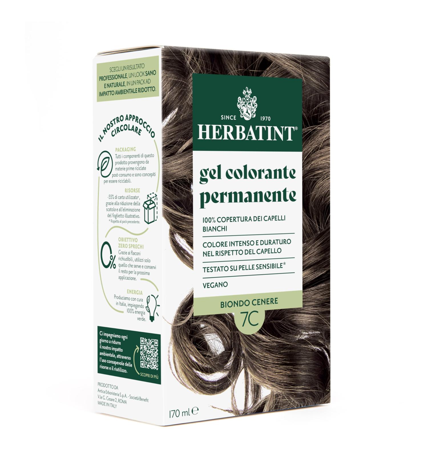  Herbatint Herbatint Permanent Hair Color Gel 7C Ash Blonde - 170 ml | Ammonia-Free 100% Gray Coverage | For Sensitive Skin with 8 Natural Organic Extracts - Buy Online on GoSupps.com