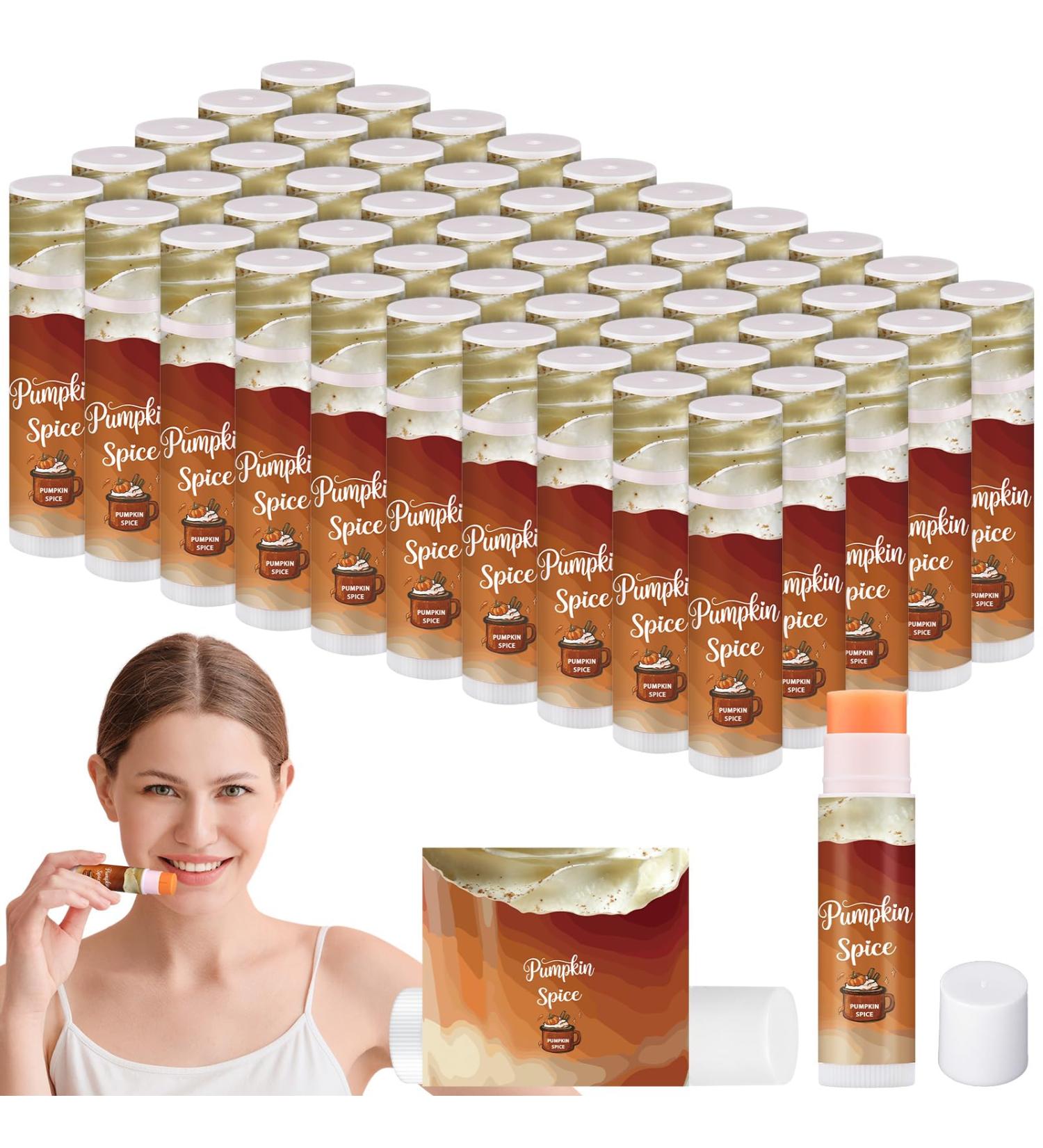 50 Pcs Halloween Fall Pumpkin Spice Flavor Lip Balms Gifts Bulk Halloween Fall Party Stocking Stuffers Small Thank You Appreciation Gifts for Women Men Staff Coworkers Employee Homeless - Buy Online on GoSupps.com