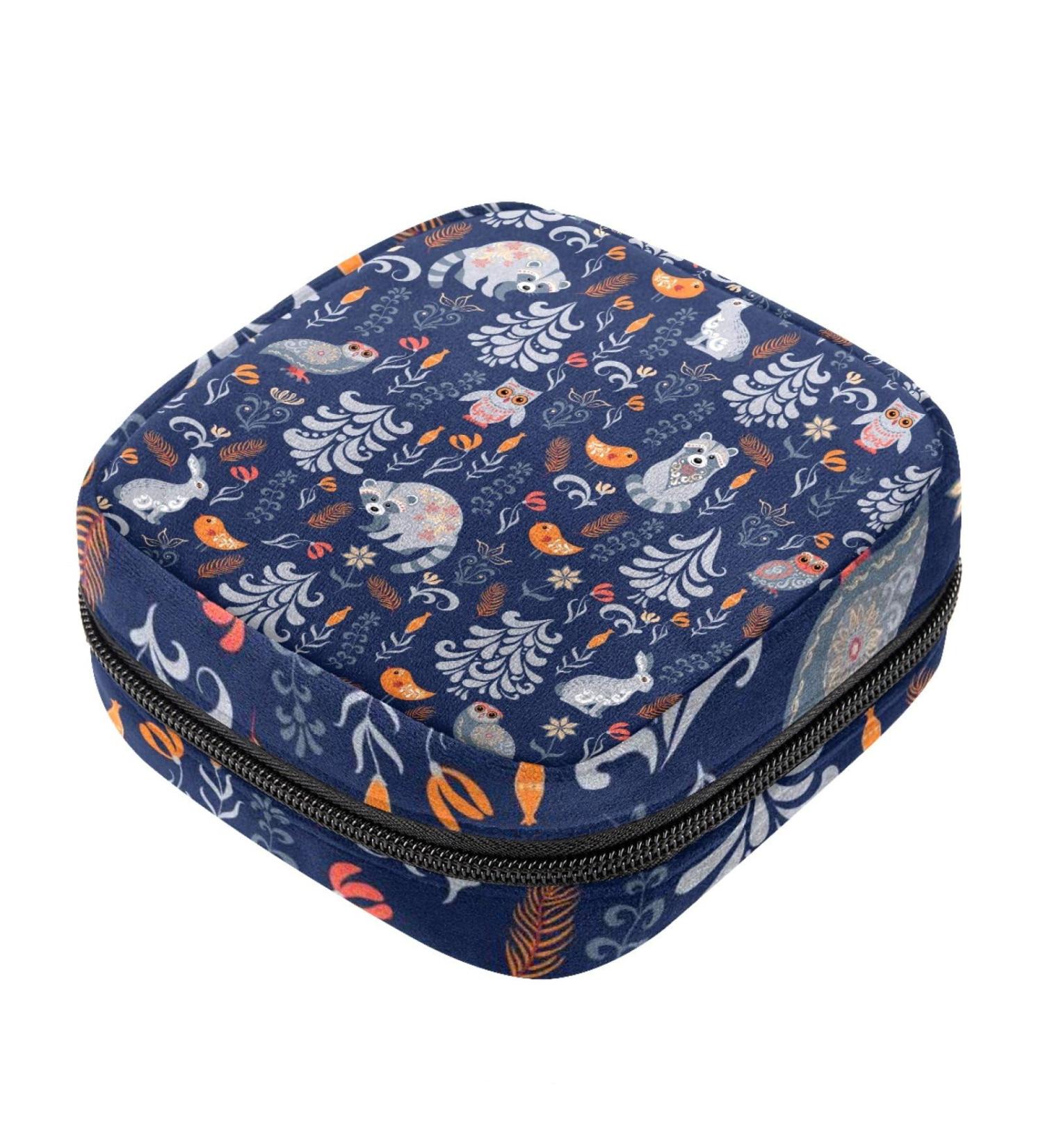Guantierendiy Sanitary Napkin Storage Bag Raccoon Leaves Pattern Menstrual Cup Pouch Nursing Pad Holder Tampon Bags Feminine Product Pouches Portable Period Kit Bag Color 5 - Buy Online on GoSupps.com