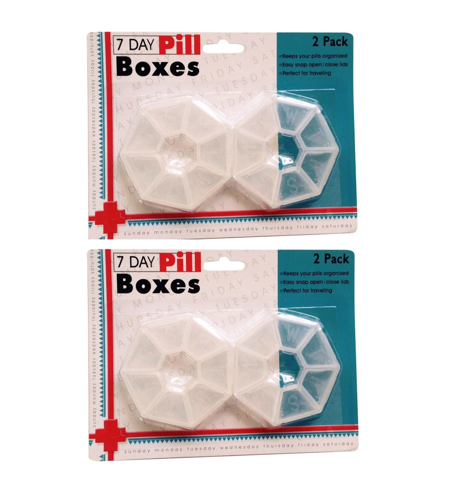 Small Pill Organizer Boxes - 7 Day Set | Travel-Friendly & Transparent | Ideal for Purse & Pocket - Braille Markings Included - Buy Online on GoSupps.com