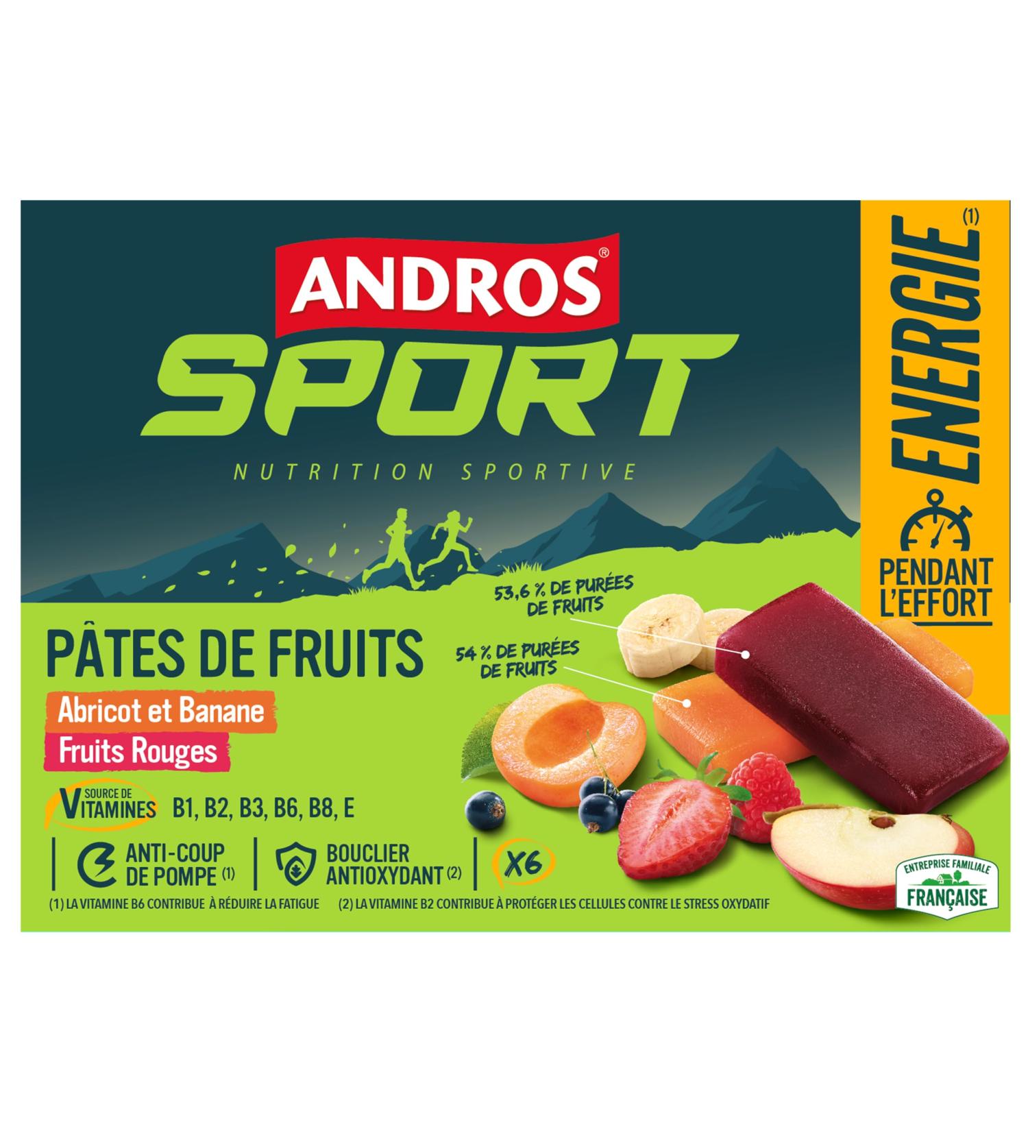 ANDROS Assorted Fruit Paste Case (3 red fruits/3 banana/apricot) 6x30g - Buy Online on GoSupps.com