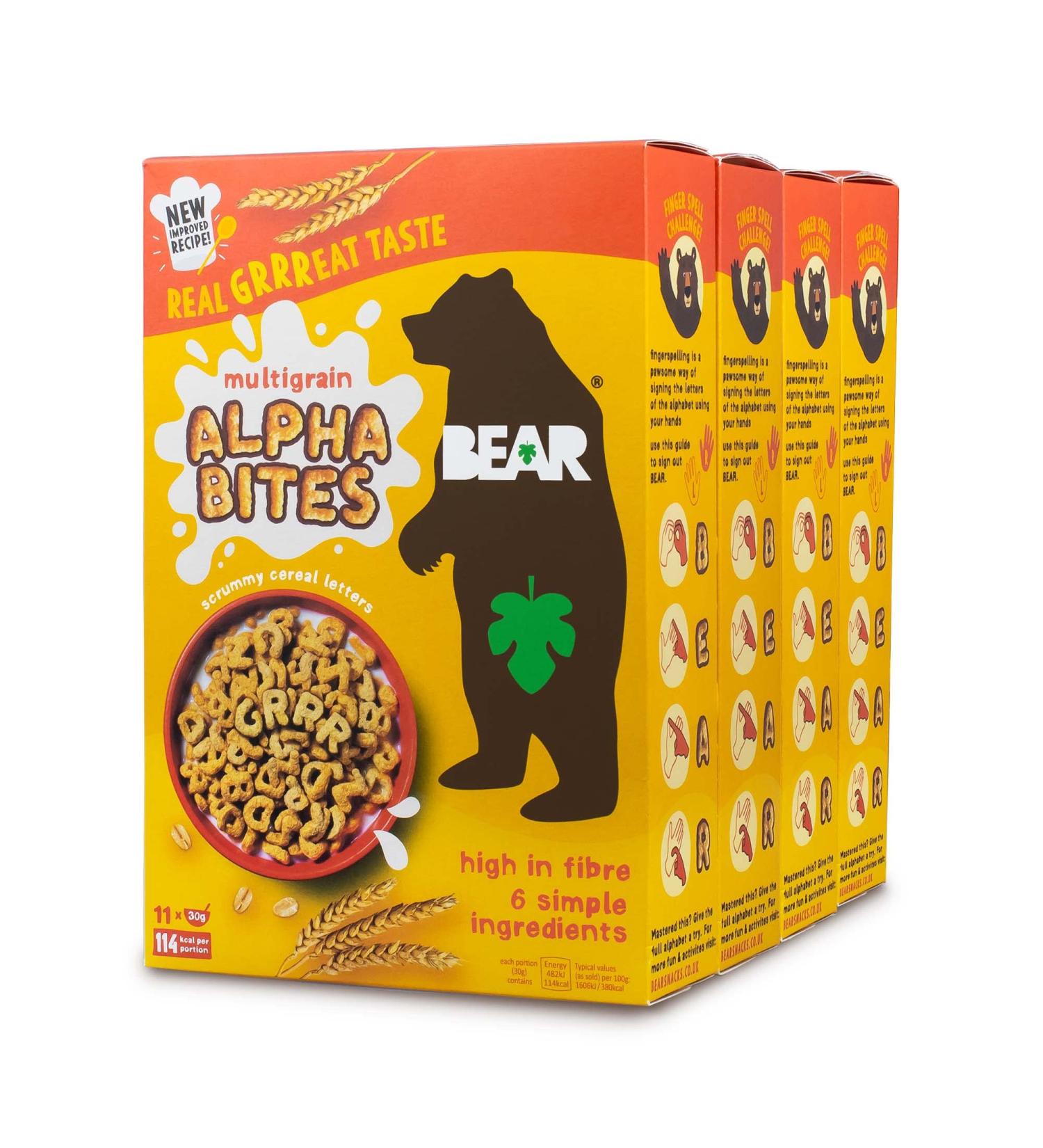 BEAR Alphabites C r ales multigrains pour enfants Haute teneur en fibres Saines 350 g (lot de 4) - Buy Online on GoSupps.com