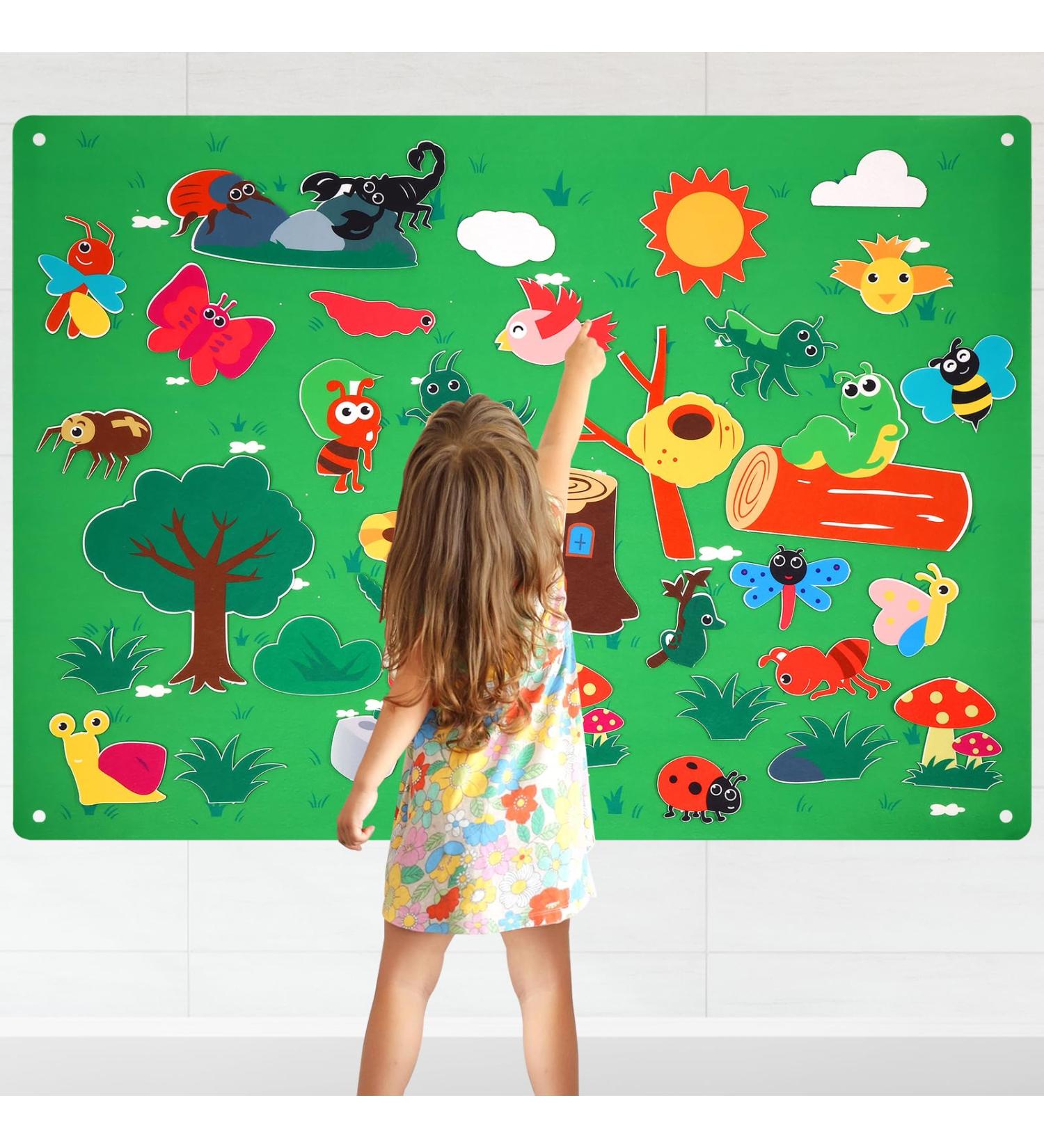 Ospalem 3.3ft Farm Animals Filz Story Board Set - Interactive Early Learning Play Set for Toddlers & Children - Buy Online on GoSupps.com