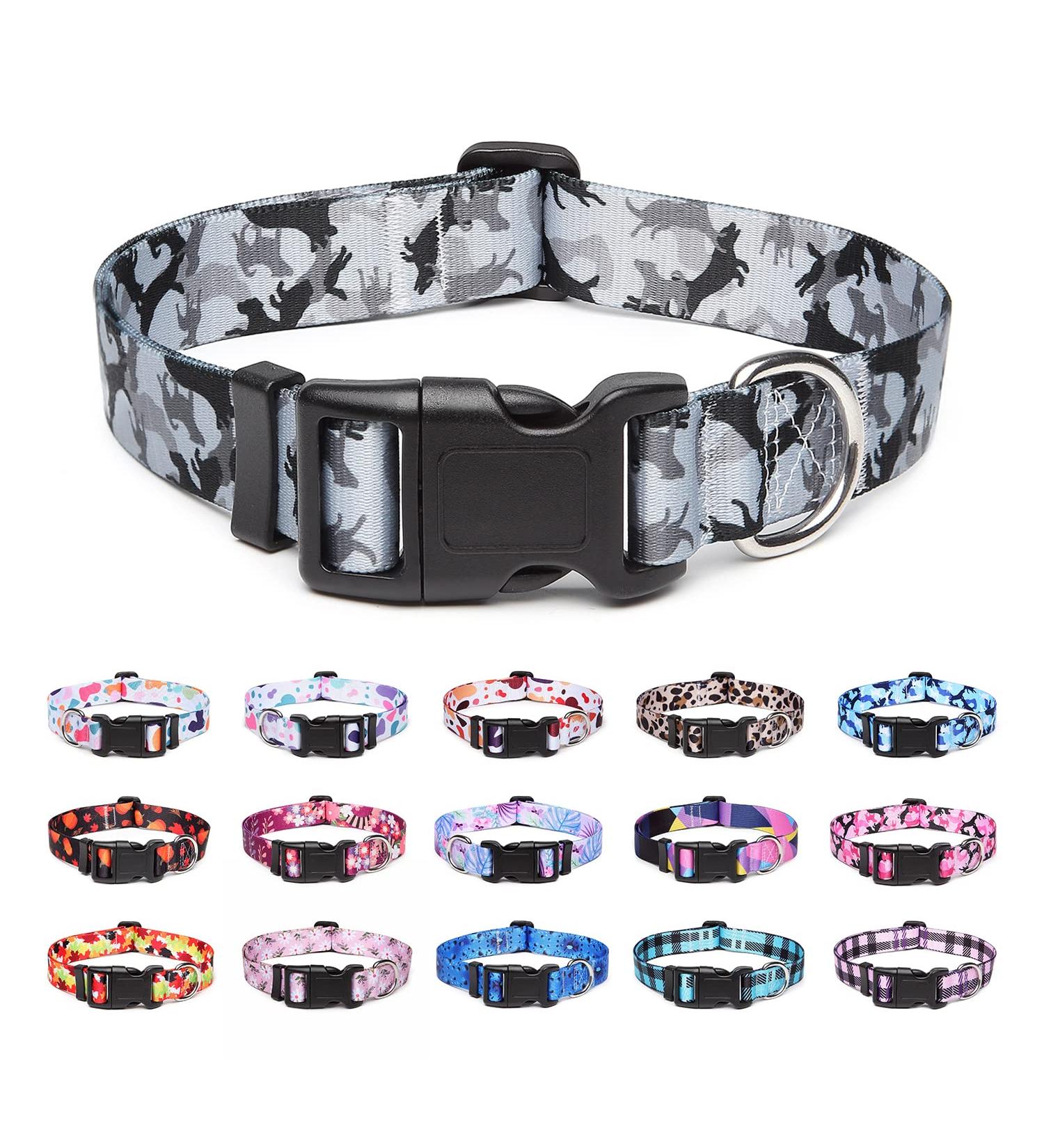 Suredoo Adjustable Dog Collar - Soft Nylon for Small & Medium Dogs | Camo Gray (S 25-40 cm) - Buy Online on GoSupps.com