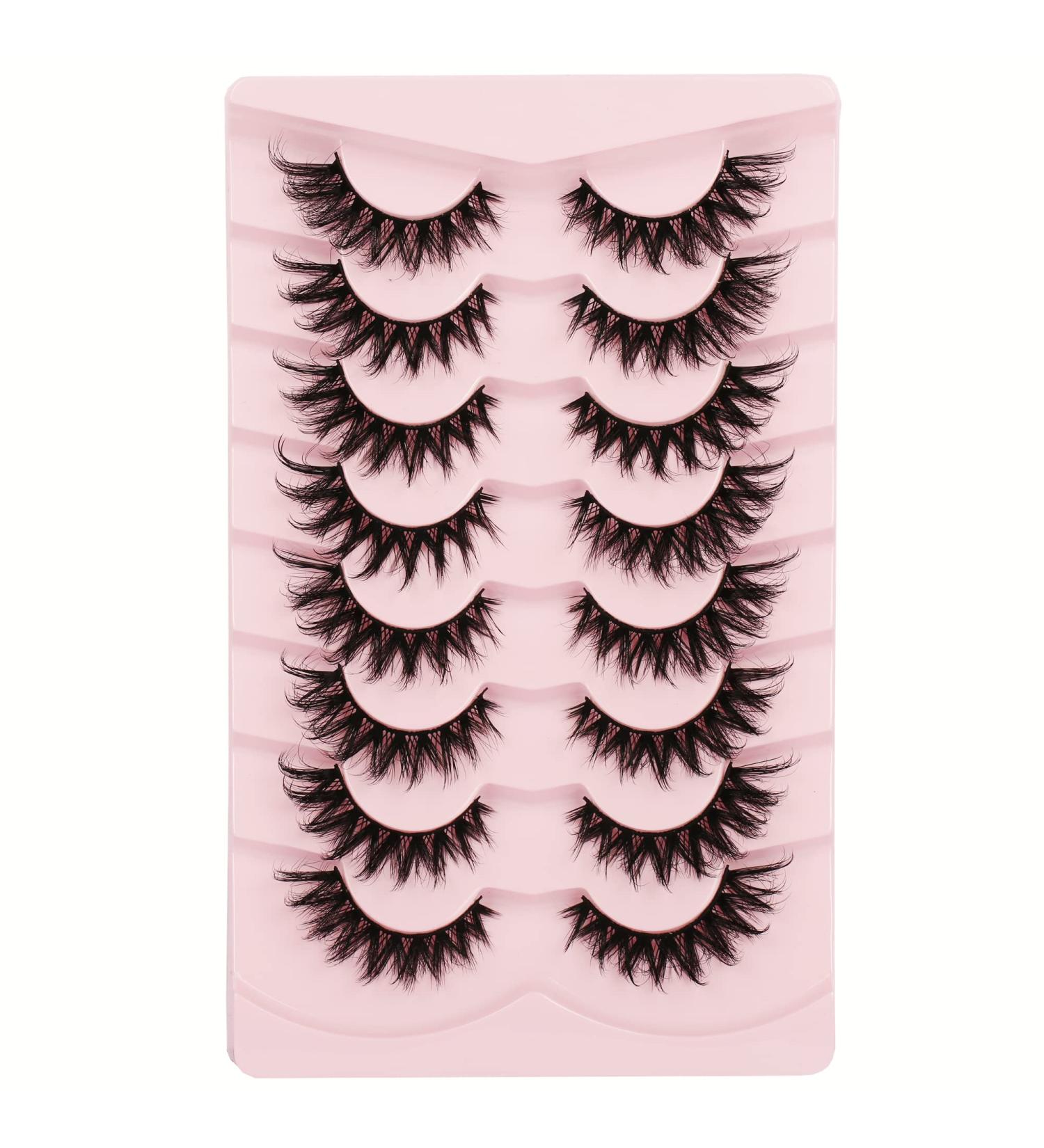 Gmagictobo Mink Cat Eye Fluffy False Eyelashes - D Curl Russian Strip Lashes (8 Pairs) | Soft Wispy Multipack for Stunning Eyes - Buy Online on GoSupps.com