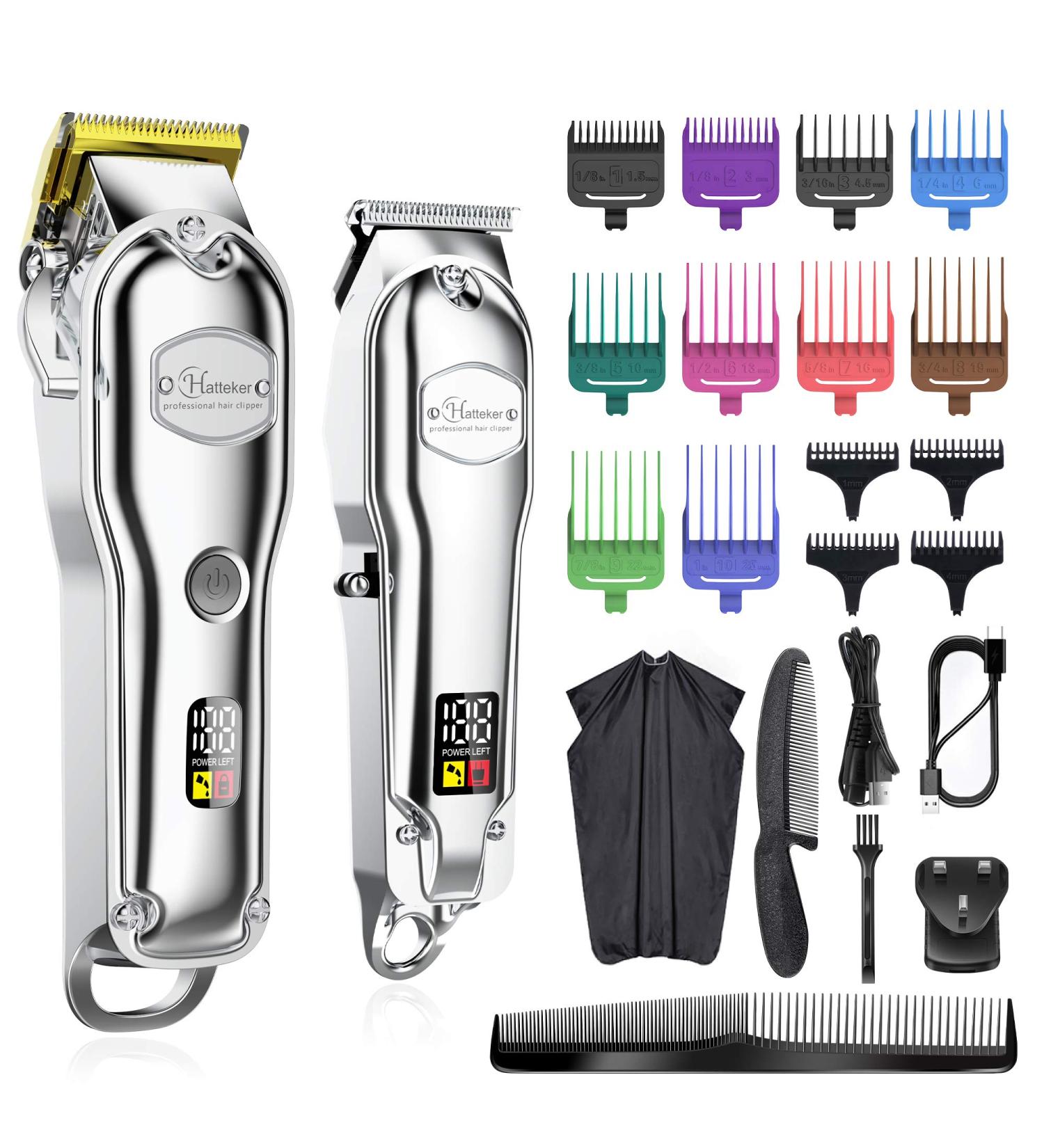 Hatteker Hair Clipper for Men IPX7 Waterproof Cordless Barber Clipper for Hair Cutting Kit with T-Blade Trimmer Beard Trimmer Kids Clipper Professional USB Rechargeable - Buy Online on GoSupps.com