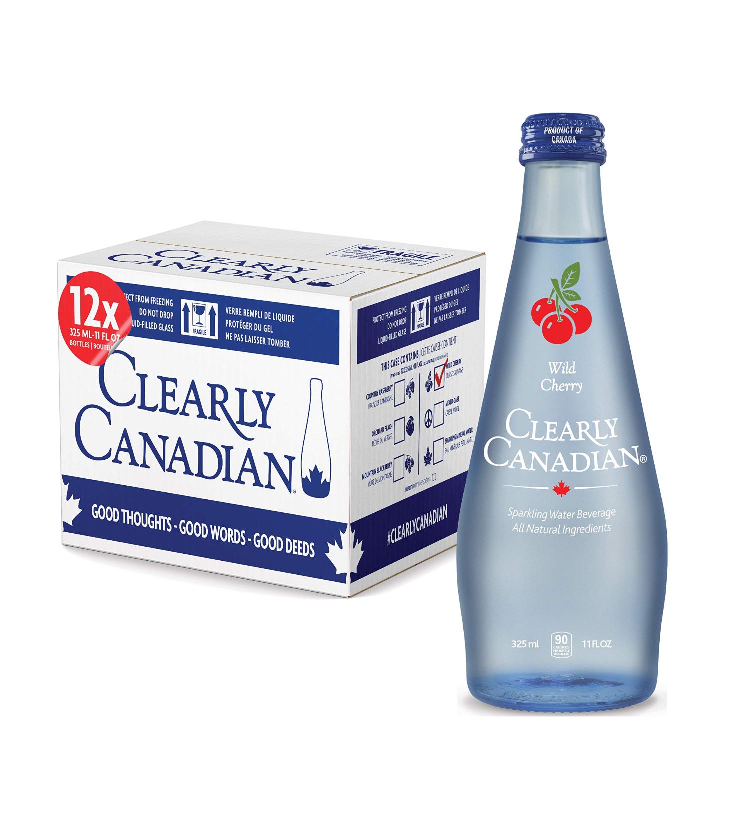 Clearly Canadian Wild Cherry Sparkling Spring Water - 1 Case (12 Bottles x 325mL) - Buy Online on GoSupps.com