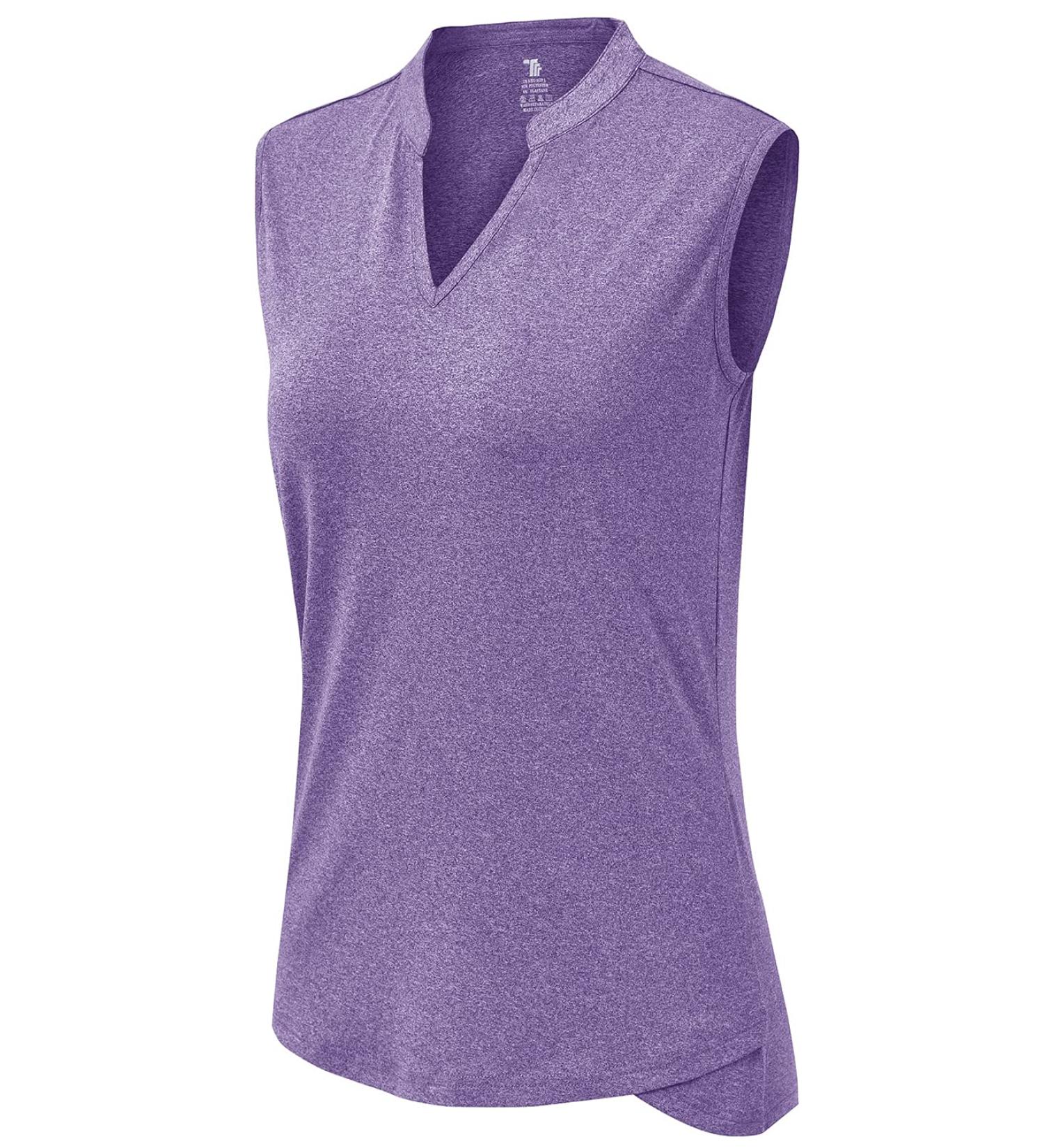 BGOWATU Women's Sleeveless Golf Polo Shirt - UV Protection, Quick Dry, Lightweight (09-purple, Medium) - Buy Online on GoSupps.com