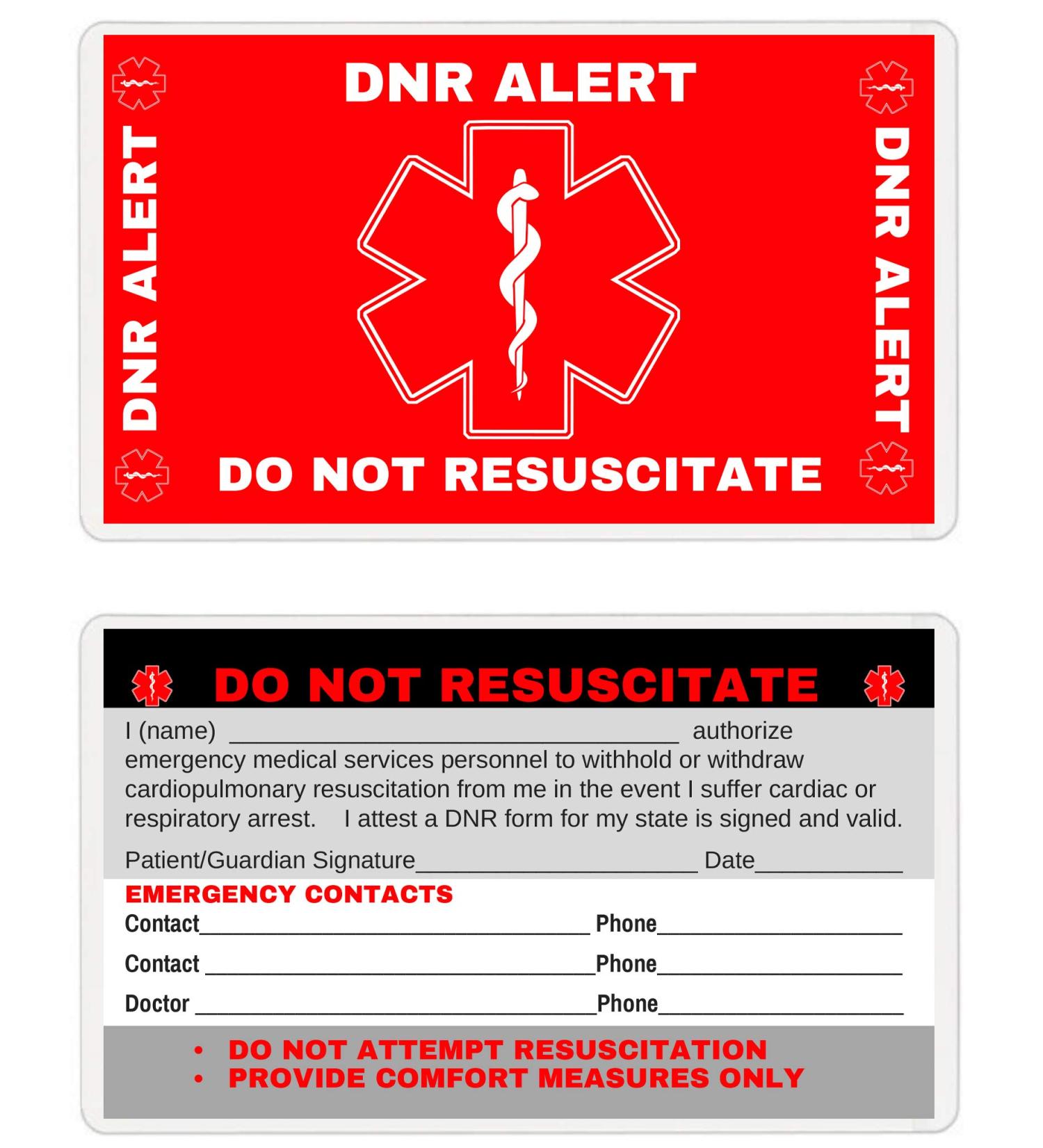 DNR Wallet Card (DNR-101) - 1 Piece | Easy Identification & Access to Medical Directives - Buy Online on GoSupps.com