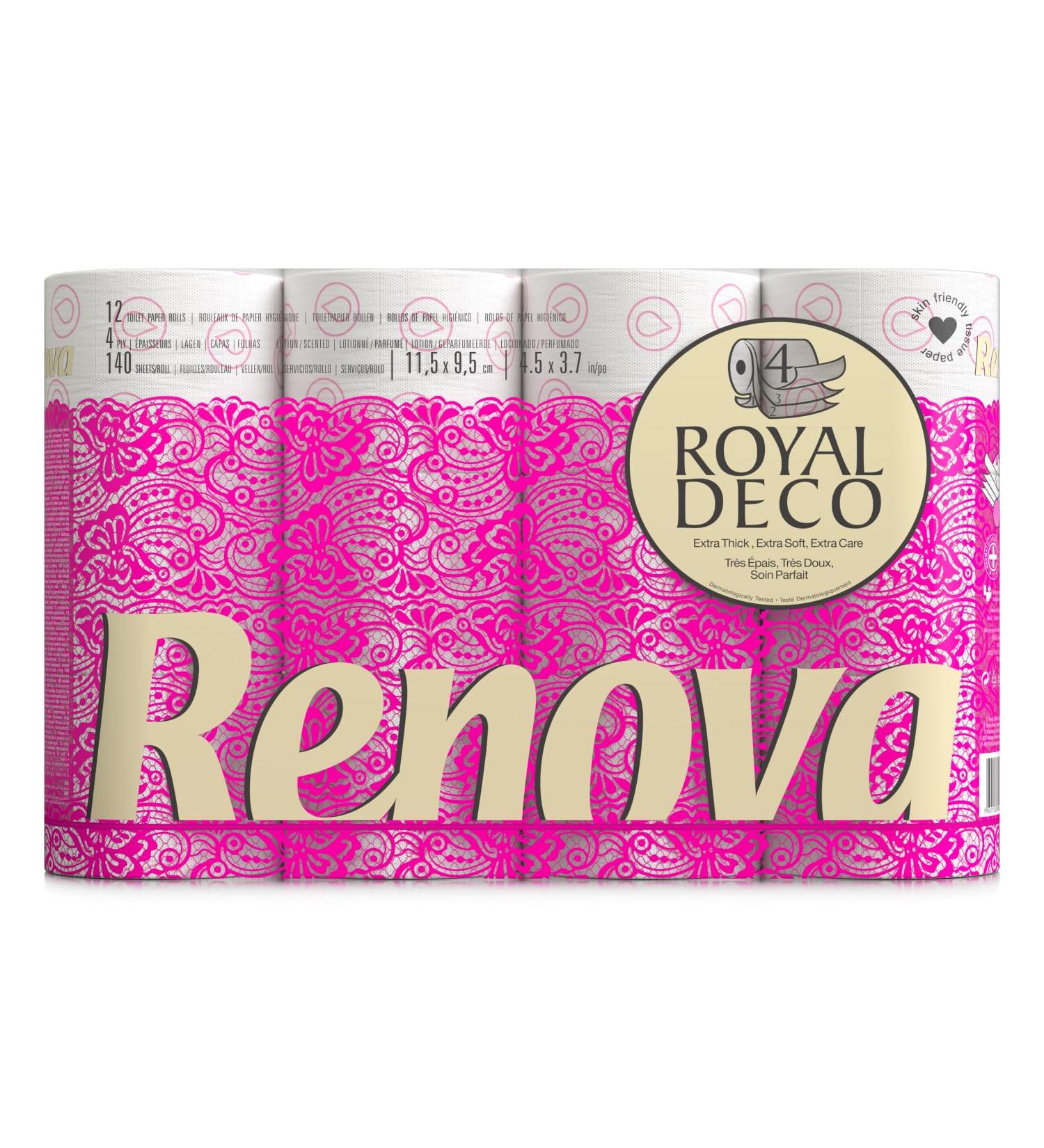 Buy Renova 4-Ply White Decorated Perfumed Toilet Paper 12 Rolls | International Shipping Available - Buy Online on GoSupps.com