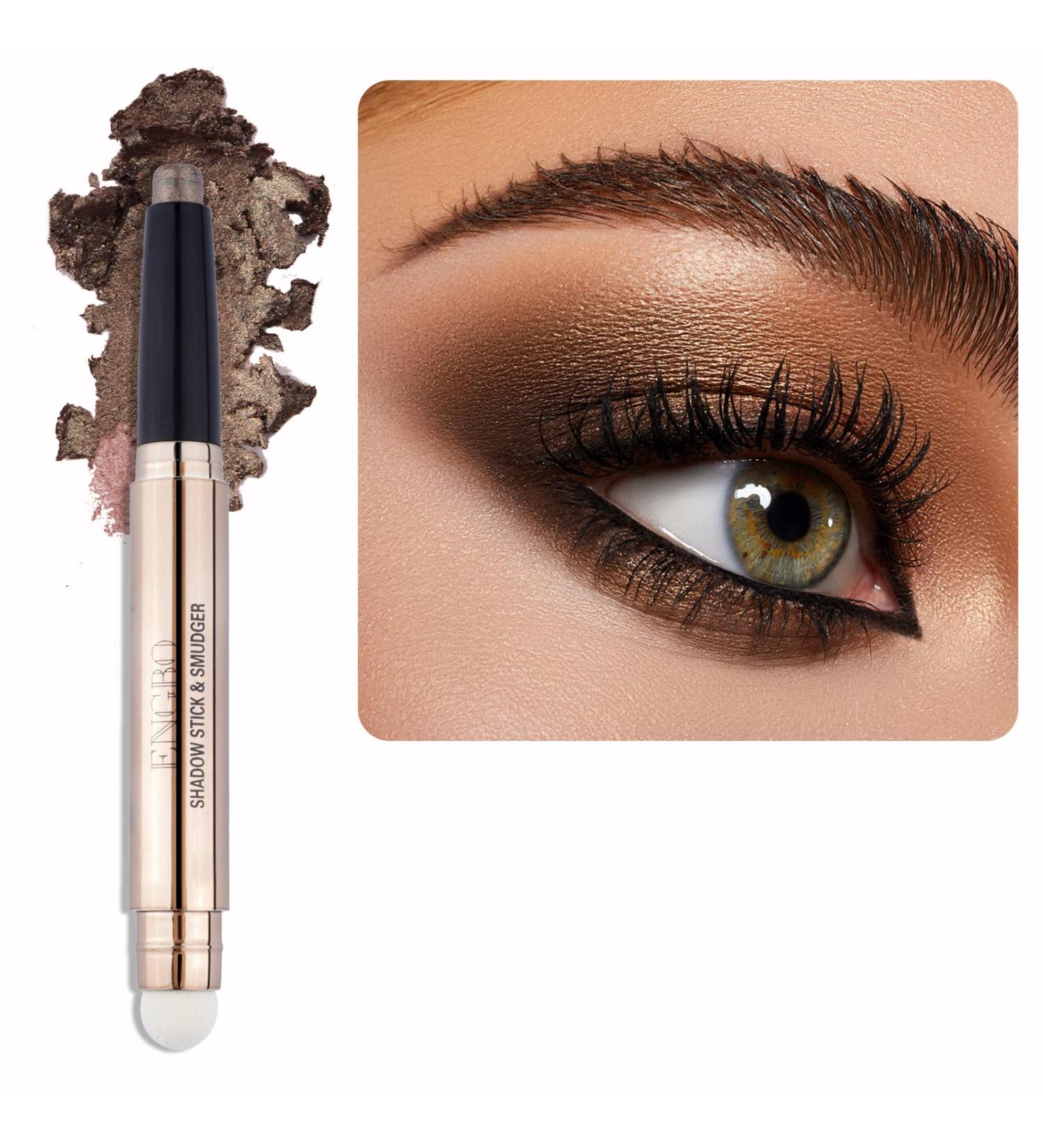 Enfuntins Cream Eyeshadow Stick - High Pigmented Brown Shimmer Eye Shadow Pencil | Long Lasting Waterproof Eye Highlighter Stick Makeup - 07 Cocoa Shimmer - Buy Online on GoSupps.com