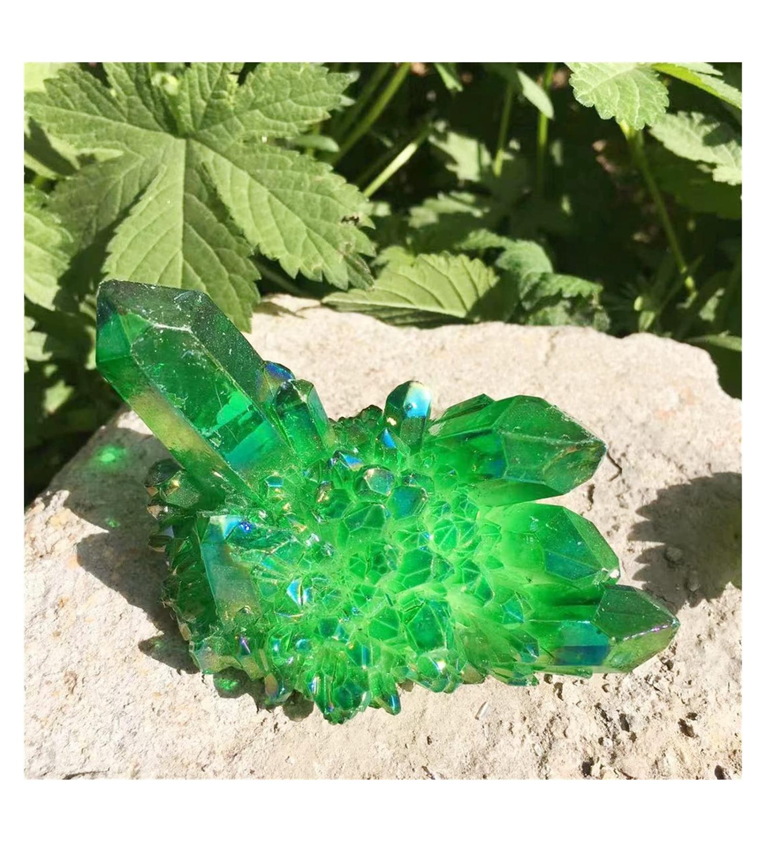 Natural Crystal Rough 100-120g Natural Crystal Green Angel Aura Quartz Cluster specimens Cured Titanium Coating Quartz Cluster yuebang (Size : 110-120g) - Buy Online on GoSupps.com