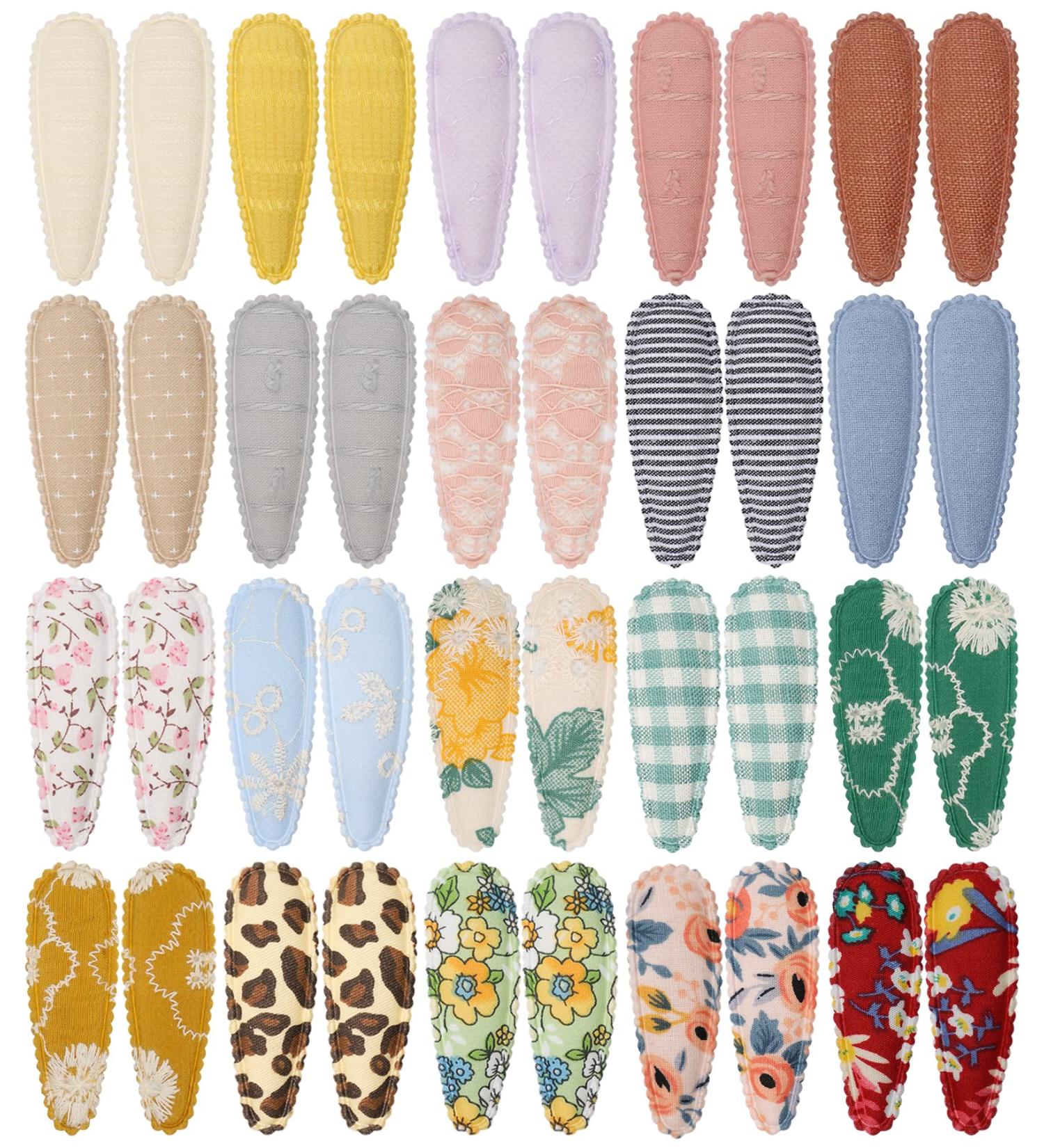 Yoyokid Hair Clips: 40 Pcs Snap Barrettes, Floral Plaid Design, Non-Slip Hair Accessories for Girls - Buy Online on GoSupps.com