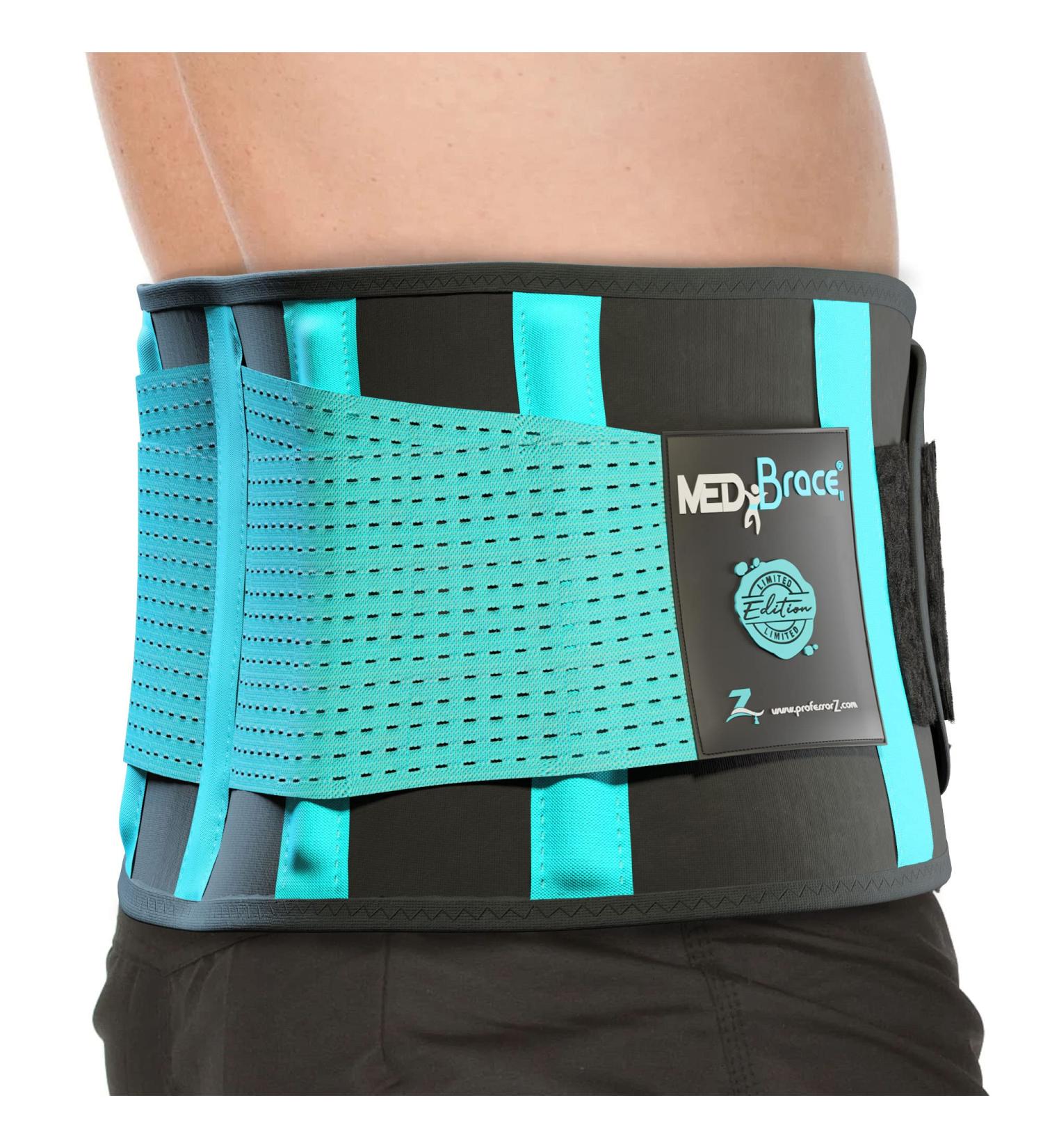 MEDiBrace Limited Edition Back Support Belt - X-Large Skye Blue - Sciatica Pain Relief - 37-43 inches - Buy Online on GoSupps.com