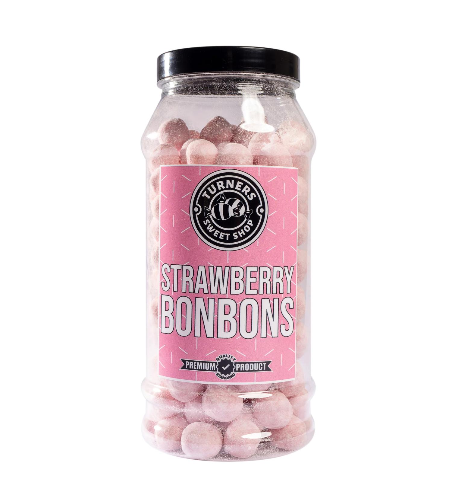 Strawberry BonBons - 620g by Turners Sweet Shop Traditional Retro Gift Jar Classic Original Pick & Mix Sweets Quality Confectionary Fantastic Gifts for Him Her or Them