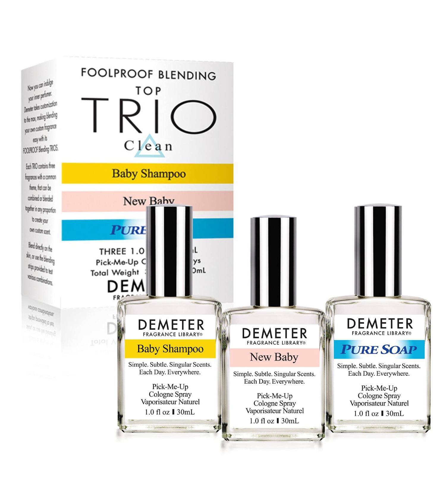DEMETER Clean Foolproof Blending Cologne Set Baby Shampoo New Baby and Pure Soap 1 0z Each Perfume for Women and Men Set of 3 - Buy Online on GoSupps.com