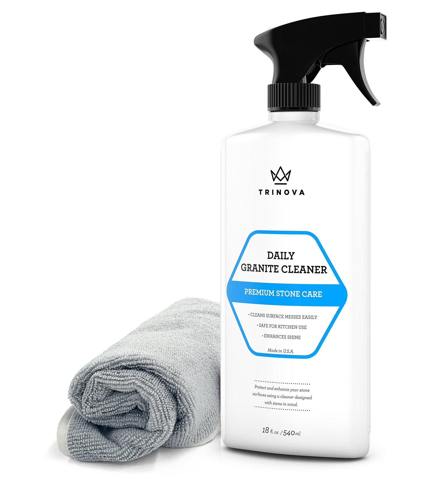 TriNova Granite Cleaner and Polish - Enhances Shine, Streak-Free Formula for Countertops, Marble, Stone, Bathroom, Kitchen Islands - Buy Online on GoSupps.com