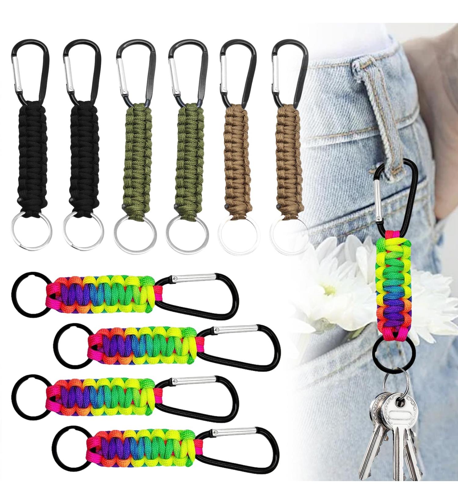 Buy Megyad 10-Piece Paracord Karabiner Set - Colorful Black Green & Khaki Braided Lanyards for Outdoor Camping & Fishing | Top Quality Clips - Buy Online on GoSupps.com