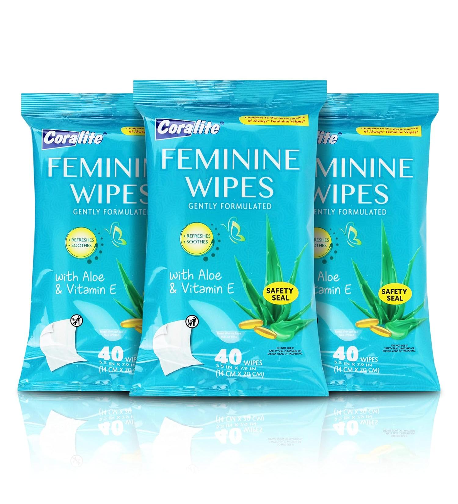 Coralite Feminine Wipes With Vitamin E and Aloe (Always)(24x$1.41)