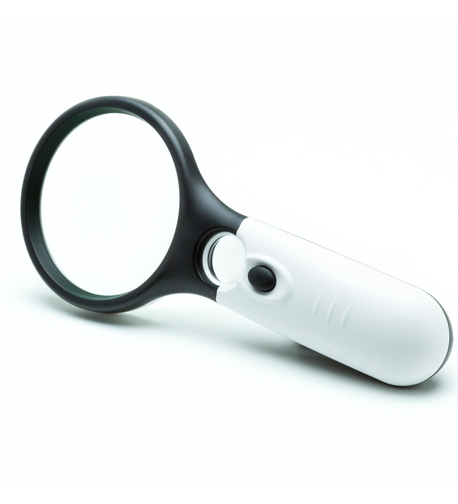 3X Magnifying Glass with 45x Loupe | LED Lighted Magnifier for Reading, Jewelers Loupe, Coins | Handheld Magnifying Glass for Labels - Buy Online on GoSupps.com
