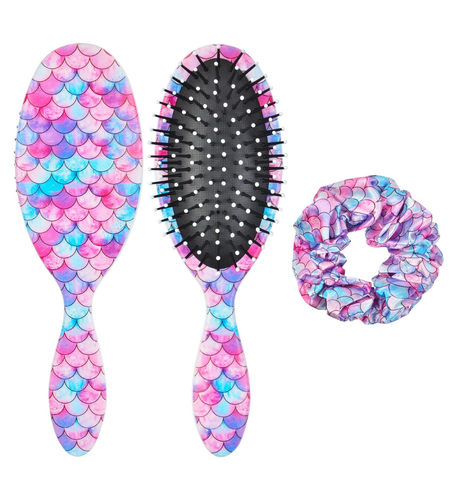 Mermaid Tail Hair Brush for Girls & Women - Detangle, Pain-Free, Wet/Dry Brush for Thick & Curly Hair - Buy Online on GoSupps.com