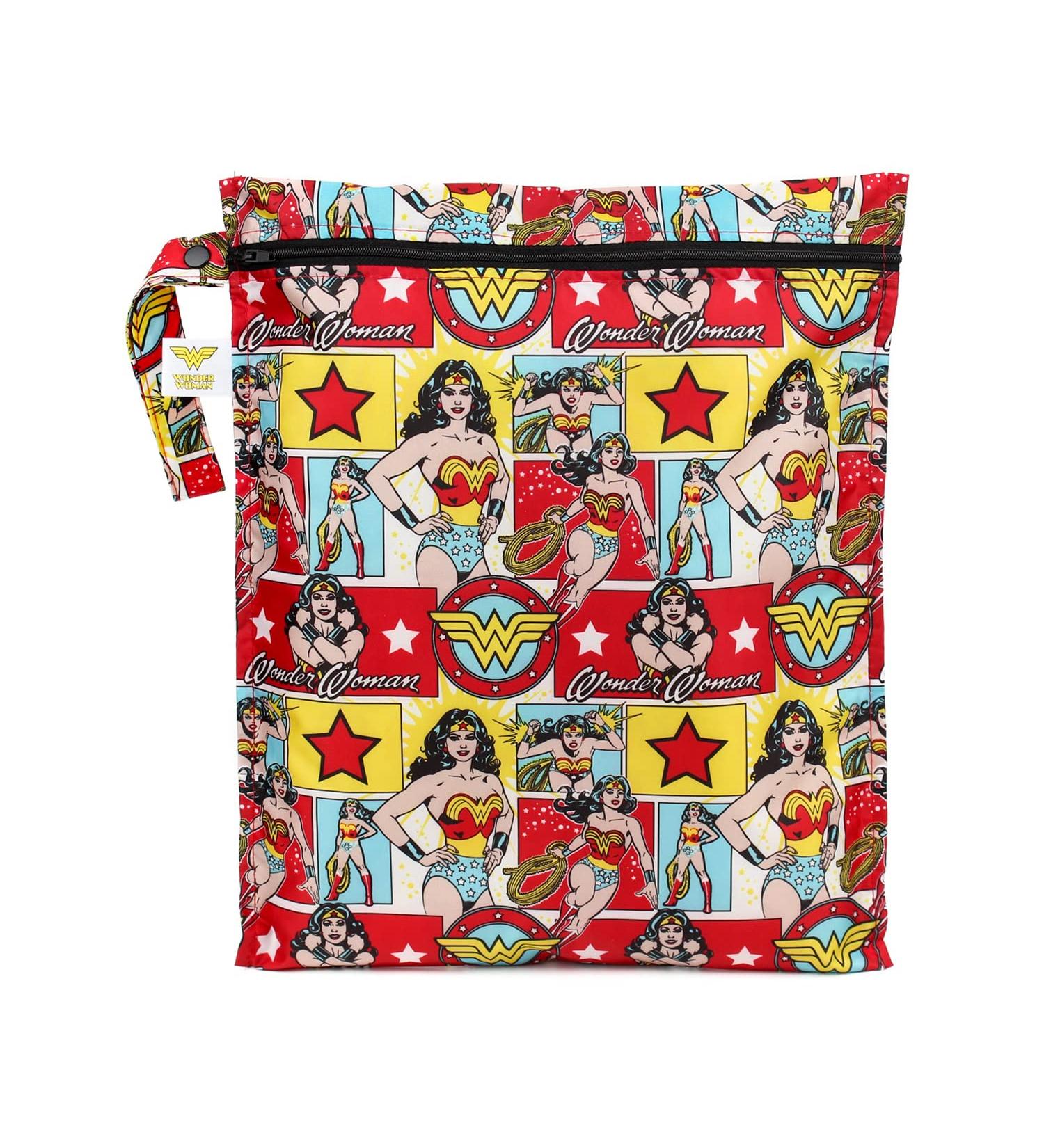 Bumkins Waterproof Wet Bag 12x14 | Washable & Reusable | Travel, Beach, Pool, Stroller | Diapers, Gym Clothes | DC Comics Wonder Woman - Buy Online on GoSupps.com