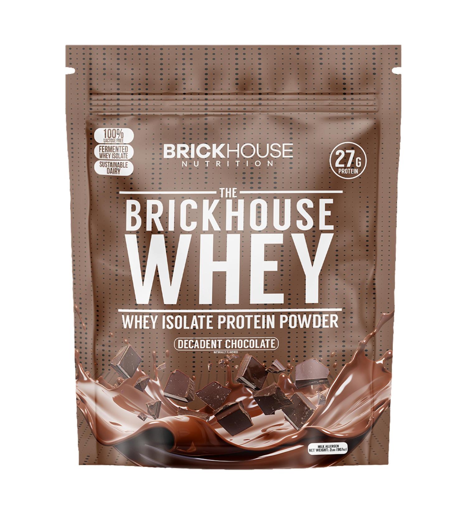 BRICKHOUSE NUTRITION Whey Protein | Fermented Whey Isolate Protein Powder | Lactose-Free Post-Workout Recovery Powder - Chocolate - 1 Pack - Buy Online on GoSupps.com