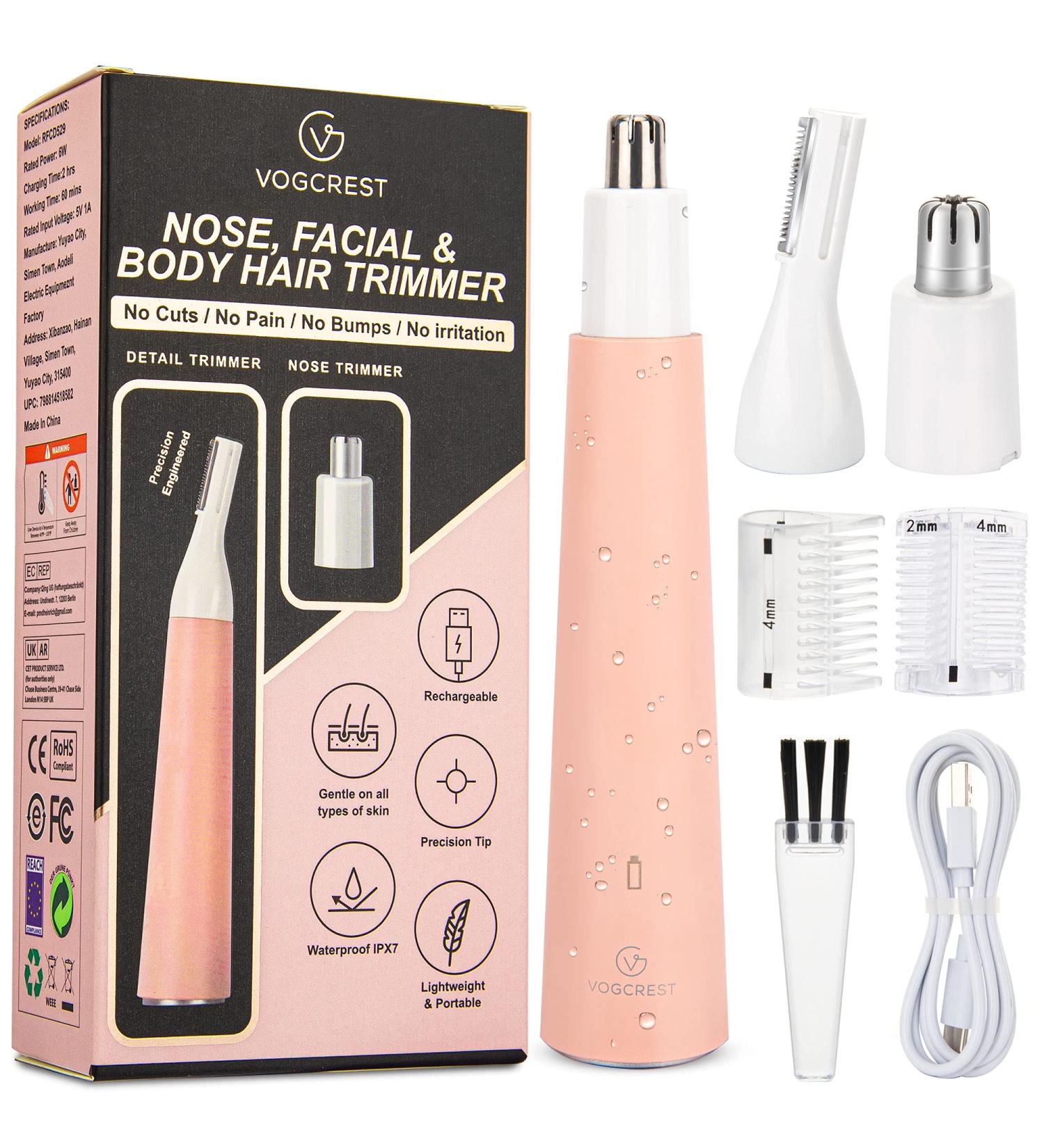 Precision Eyebrow & Nose Hair Trimmer for Women â€“ Painless, Waterproof & Rechargeable - Buy Online on GoSupps.com