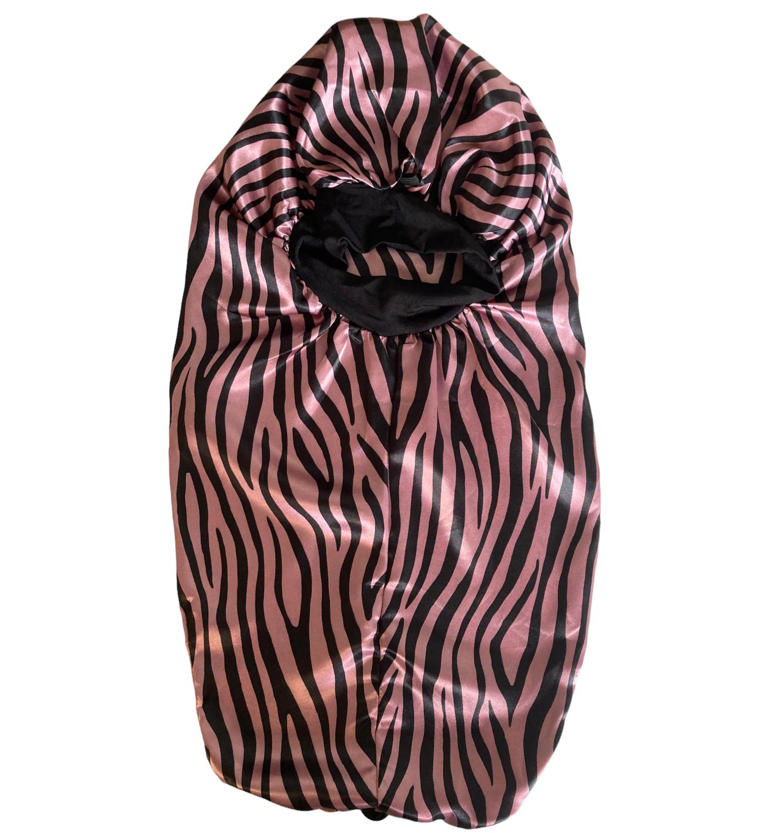 YUPs Long Silk Satin Hair Bonnet for Long Hair and Braids - Pink Zebra - Buy Online on GoSupps.com