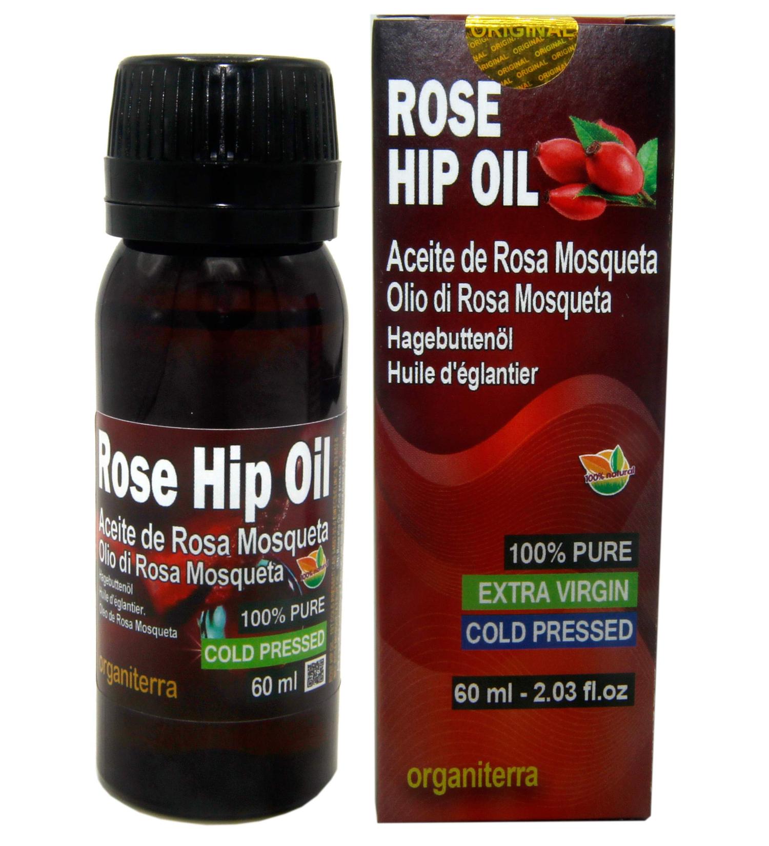 Buy 100% Pure Cold Pressed Rosehip Oil 60ml - Premium Quality for Skin & Hair Care - International Shipping Available - Buy Online on GoSupps.com