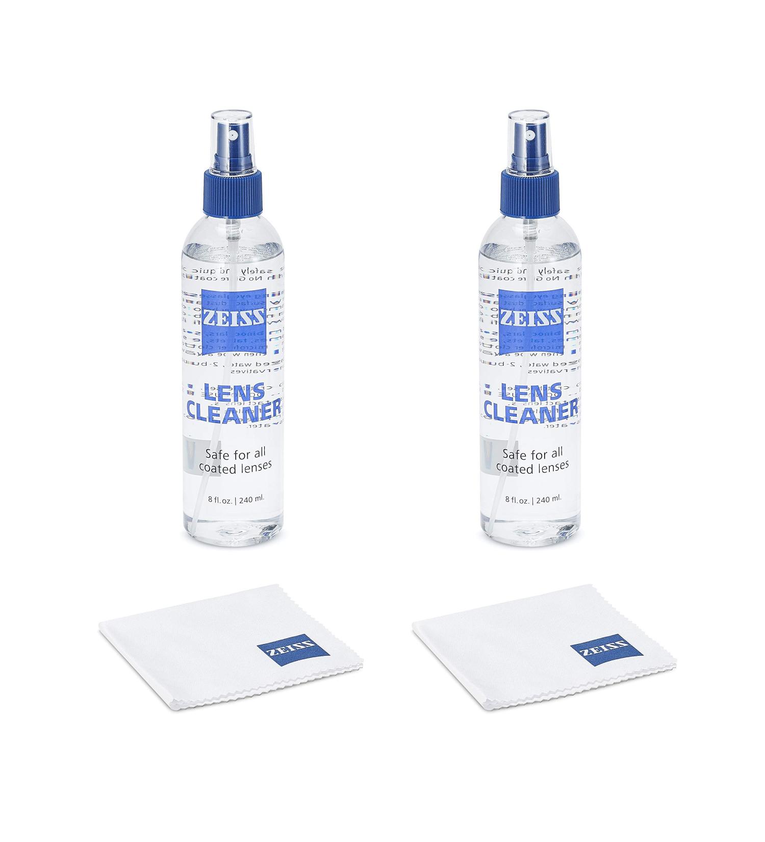 Zeiss Lens Cleaner Spray 8oz + 4 Microfiber Cloths | 4 Pack for Glasses, Camera, Laptops, Cellphones - Buy Online on GoSupps.com
