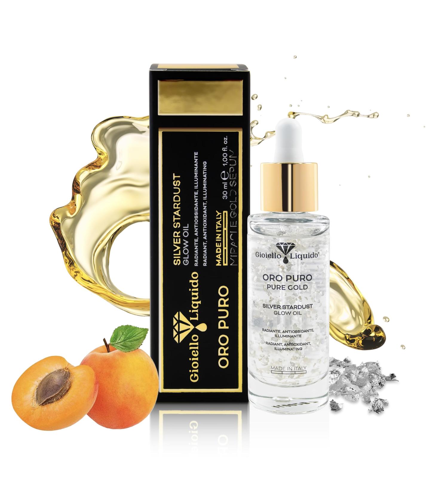 Silver Stardust Glow Oil - Nourishing Face Oil - with Pure Silver and Concentrated Oils - Ideal for Dermaroller - Moisturizing Face Oil 30 ml - Buy Online on GoSupps.com