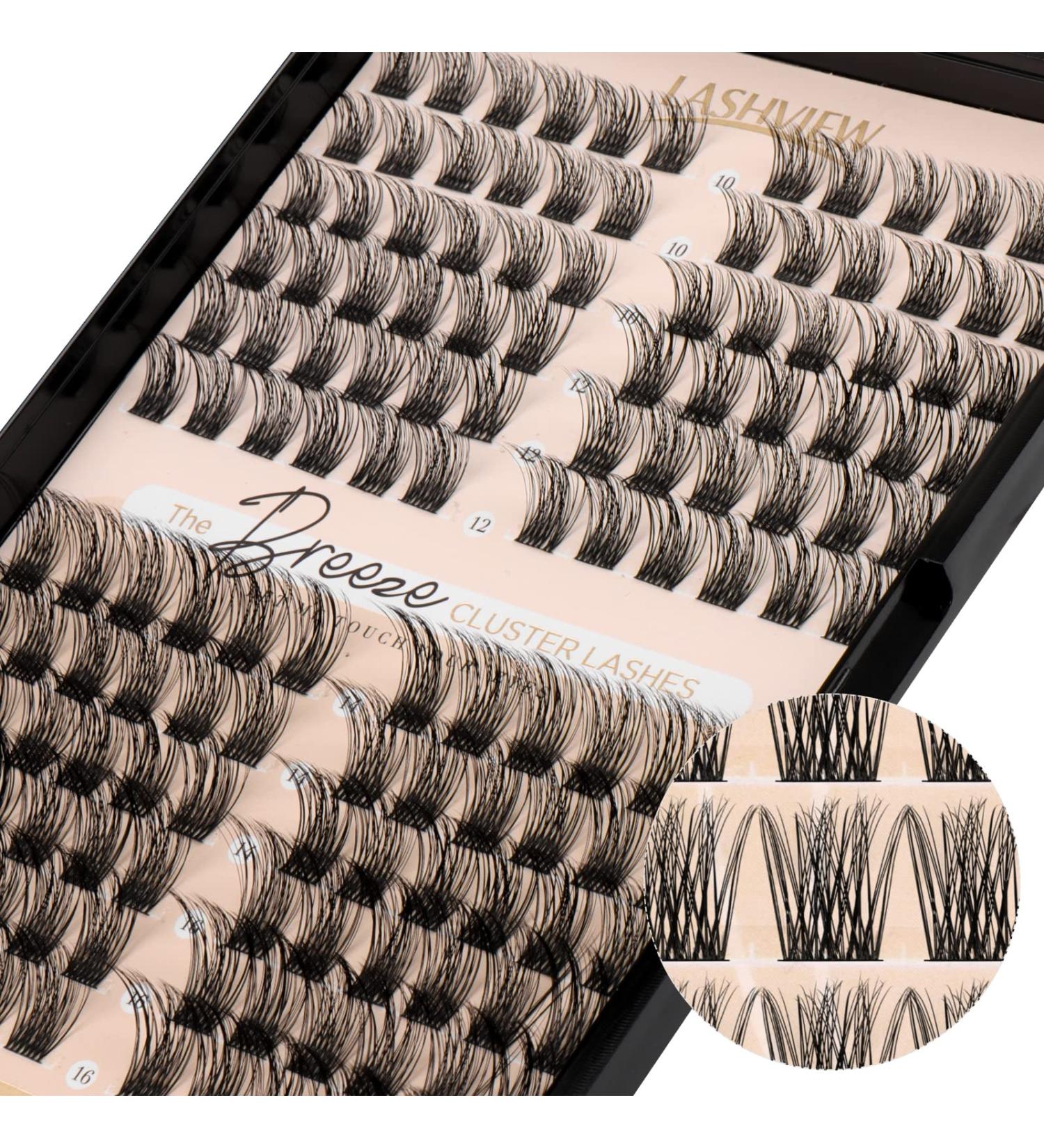 Shop Lashview 144 PCs DIY Cluster Eyelash Extensions - Mega Volume Reusable & Ultra Thin Bands for Soft Volume Look - Buy Online on GoSupps.com