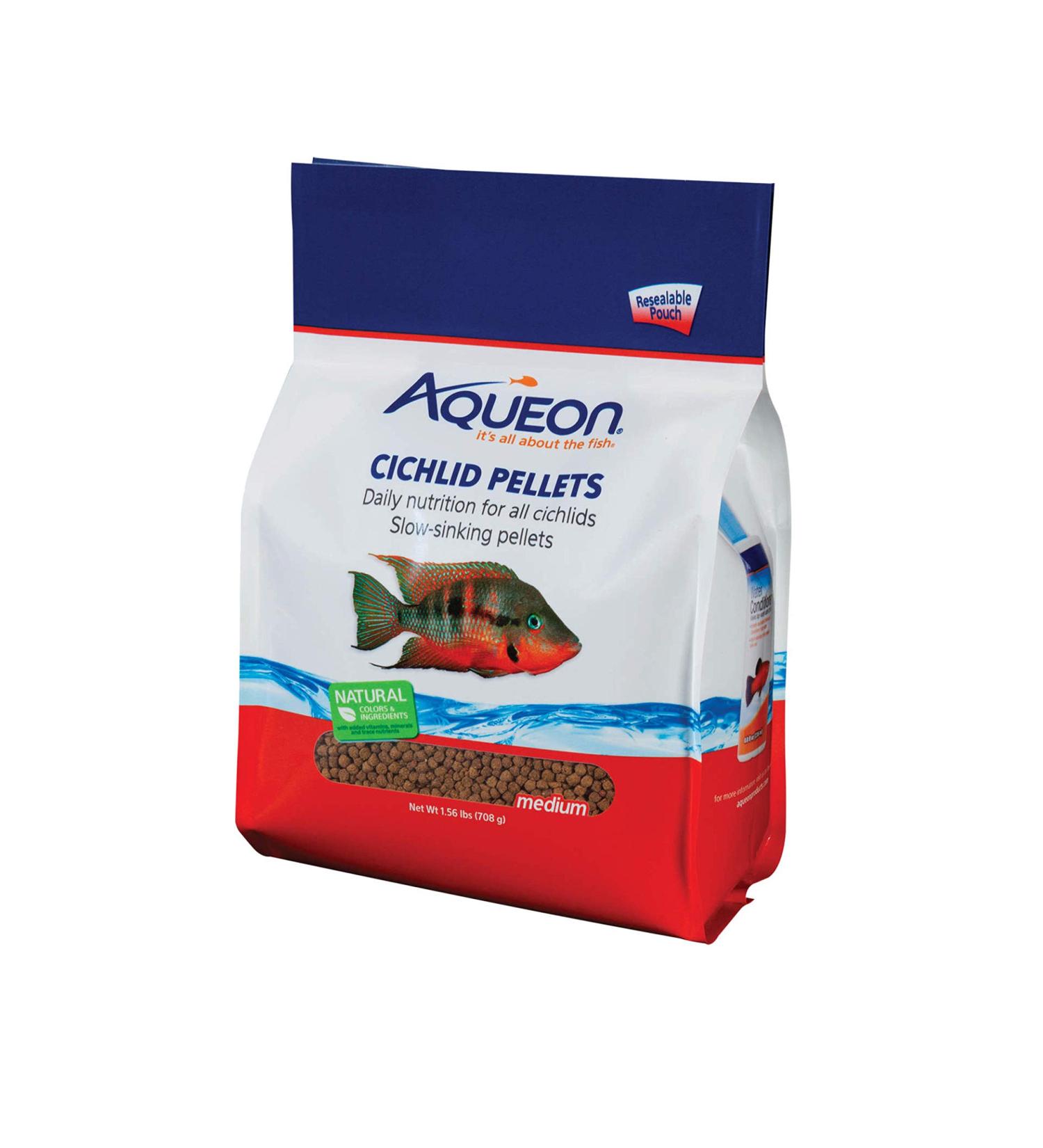 Aqueon Cichlid Food Medium 25 oz - High-Quality Nutrition for Vibrant Cichlids - Buy Online on GoSupps.com