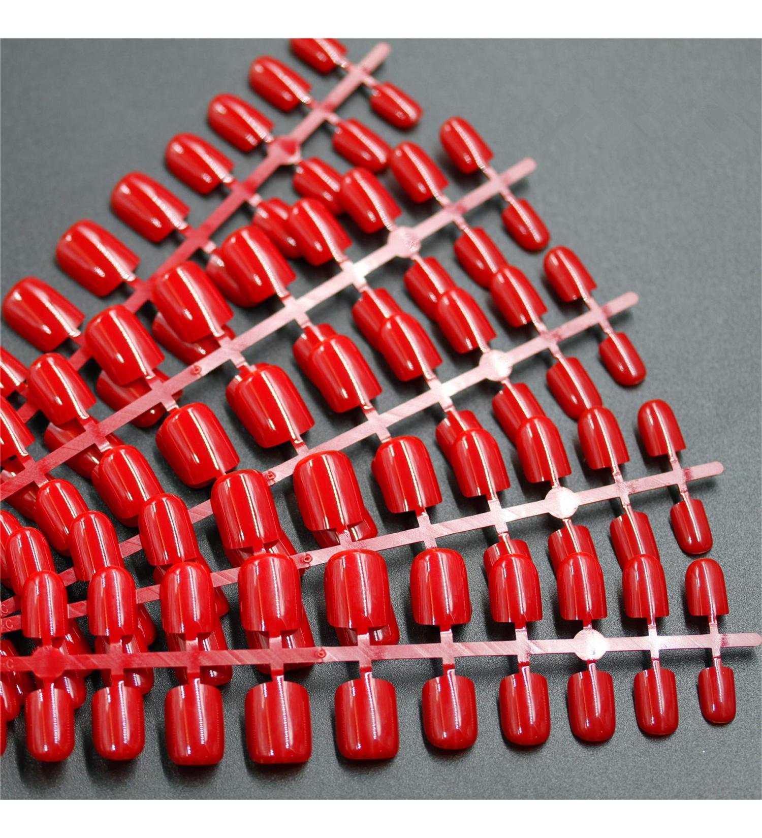 VIVID STELLA 120 Pieces Short Fake Nails - Dark Red Tips for Girls & Women | Easy Stick-On Artificial Nails - Buy Online on GoSupps.com
