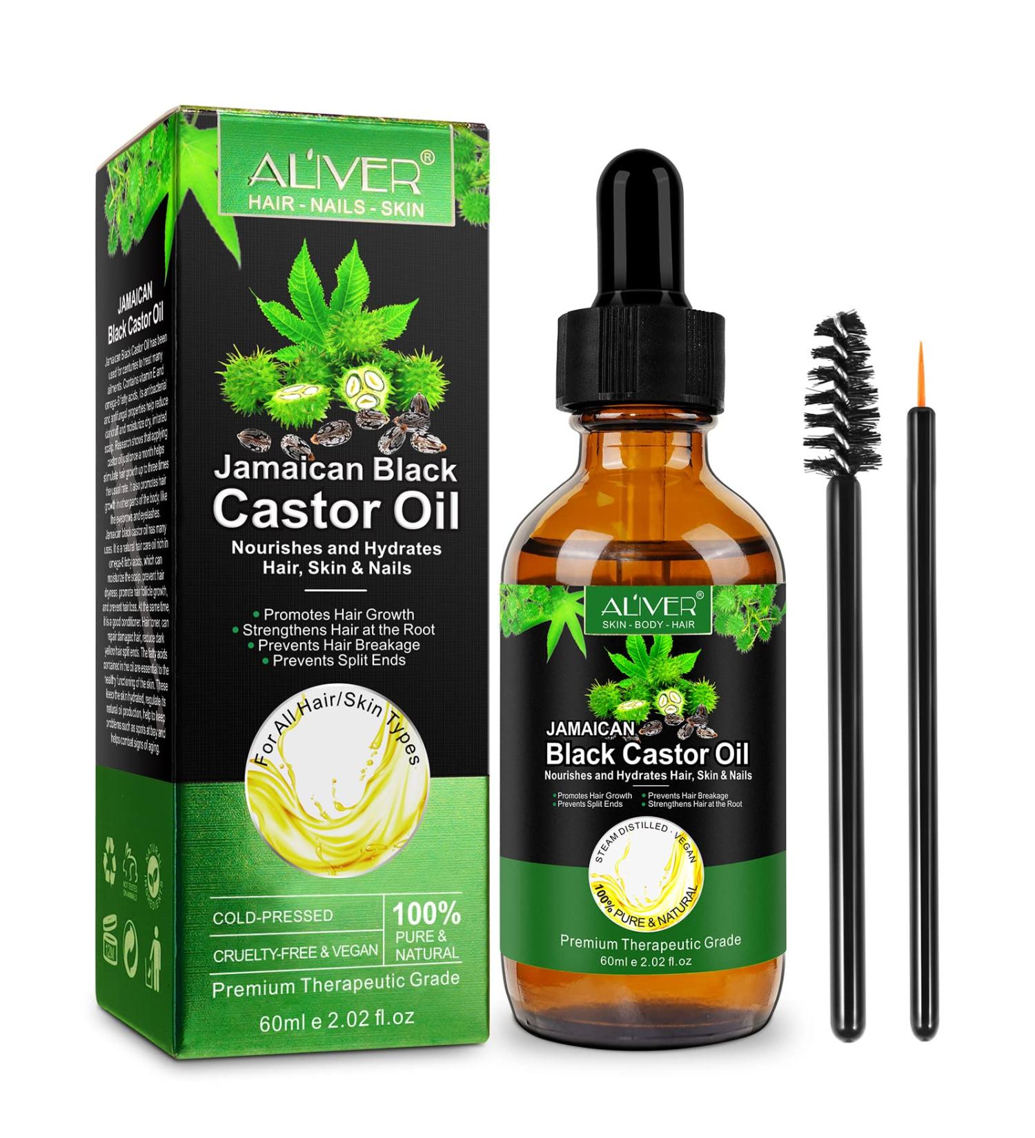 Jamaican Black Castor Oil for Hair & Skin Care - Organic Nourishing Oil for Scalp, Hair Growth, and Dry Skin Relief - 2.02 fl oz - Buy Online on GoSupps.com