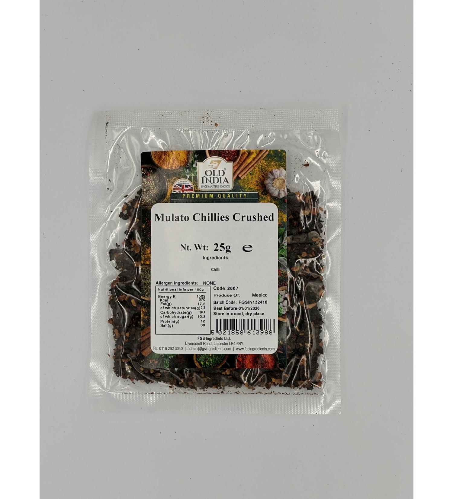 Old India Mulato Chillies Crushed 25g - Buy Online on GoSupps.com